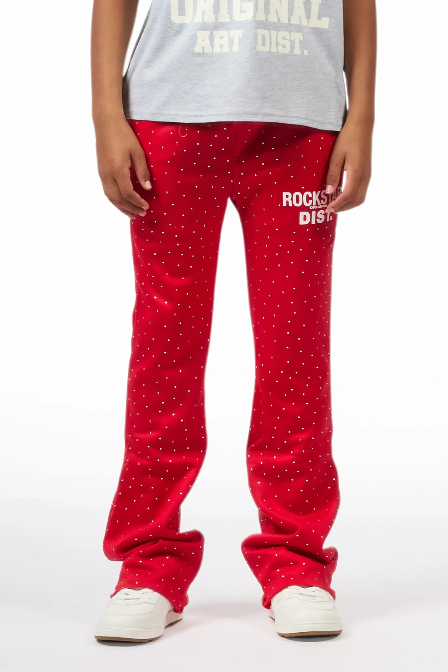 Boys Alpine Red Rhinestone Track pant
