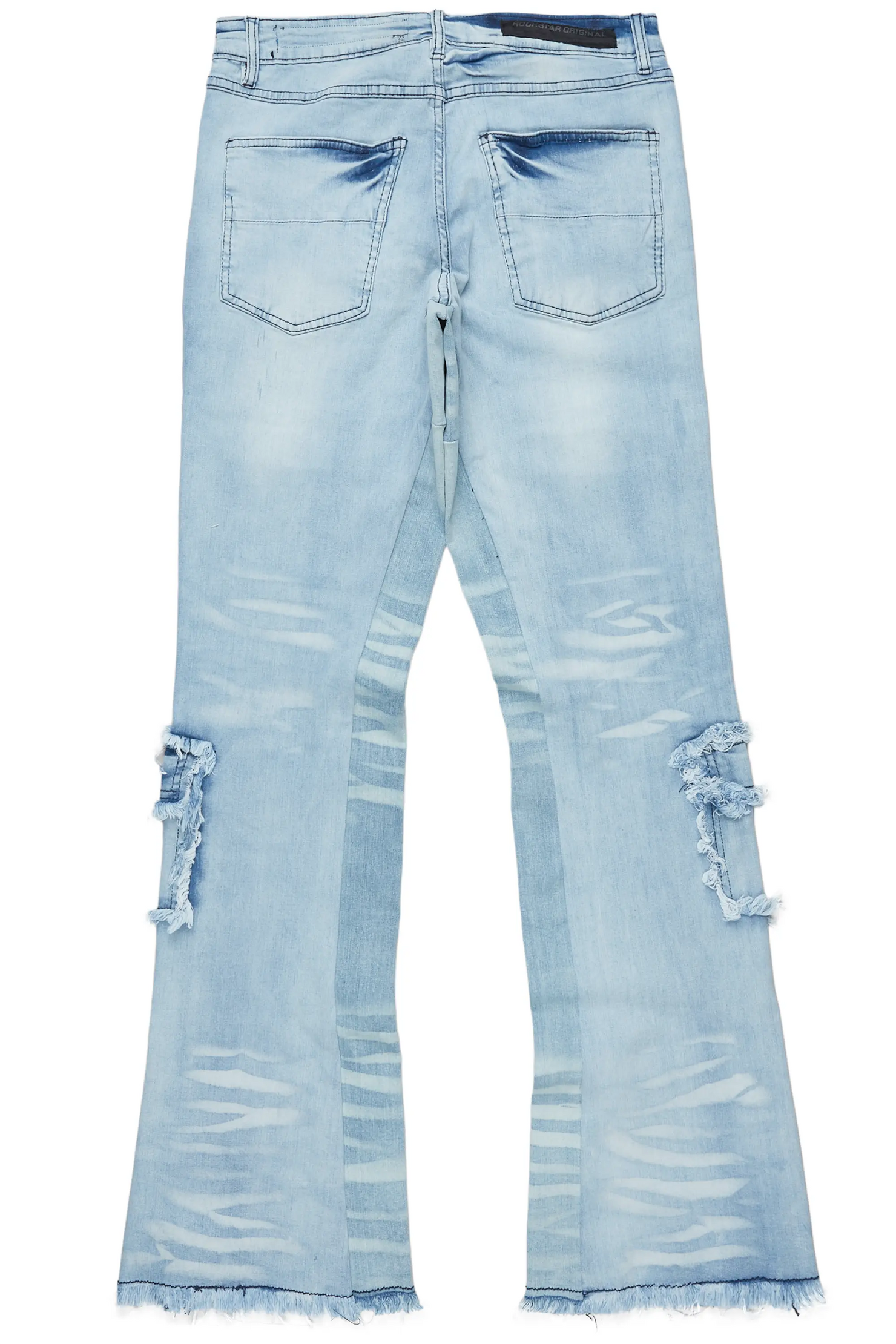 Ubba Blue Baggy Cargo Stacked Jean