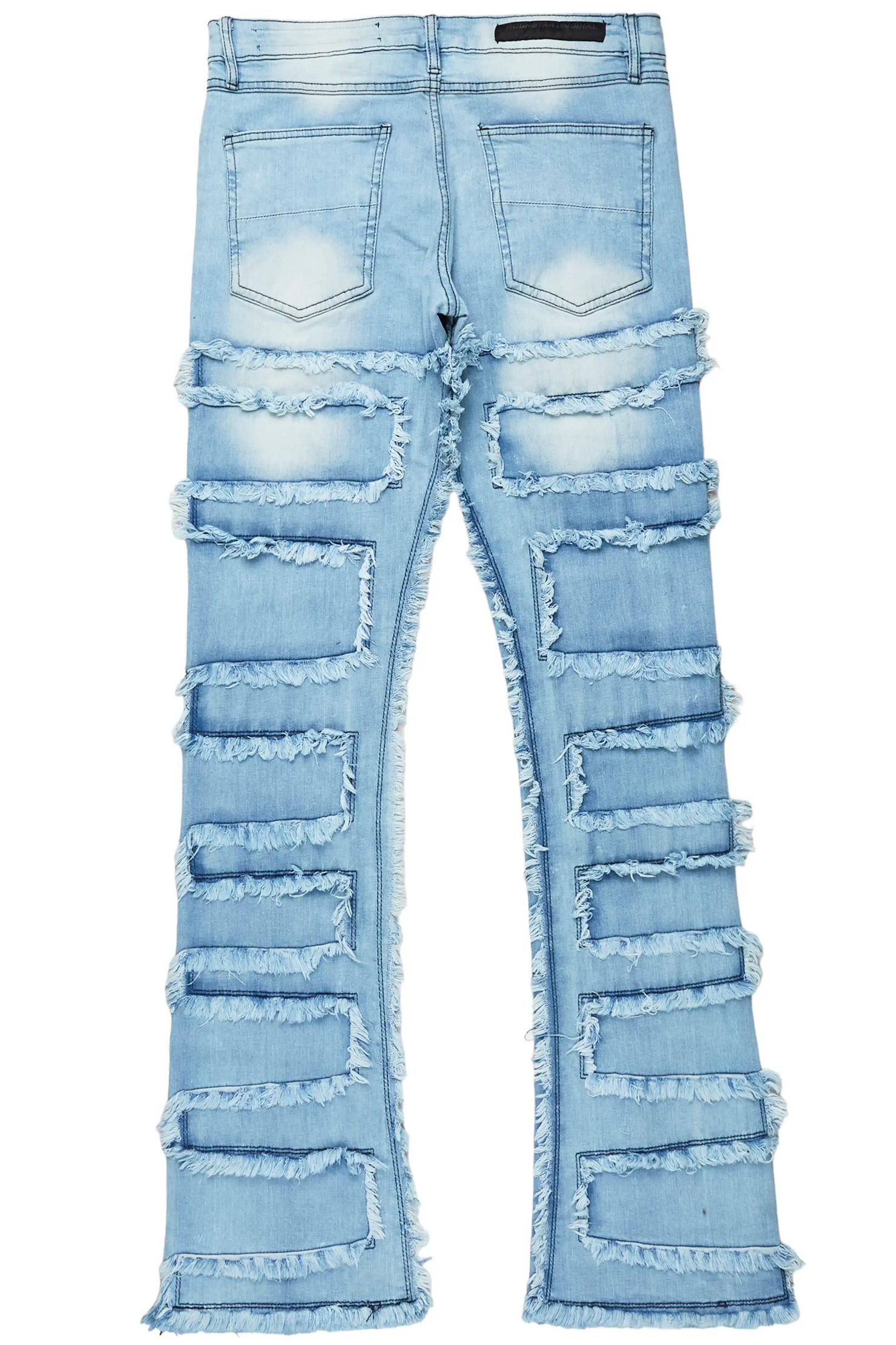 Qasim Blue Painter Stacked Flare Jean