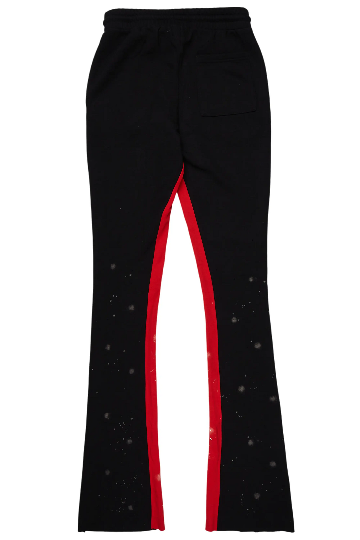 Washi Black Patchwork Stacked Flare Track Pant