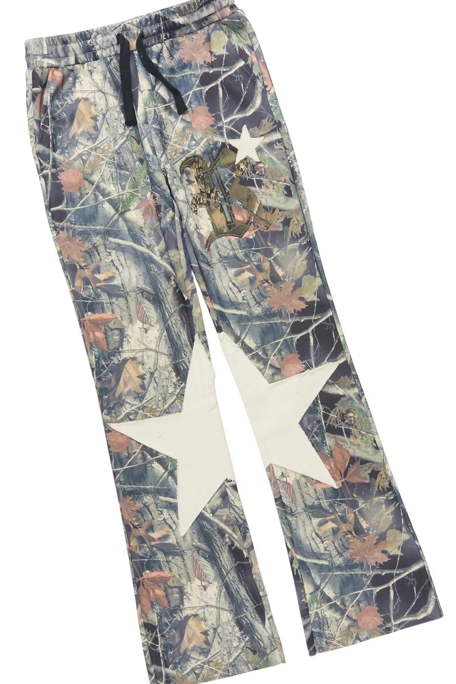 Boys Delgaro Heather Grey/Camo Long Sleeve T-Shirt Track Set