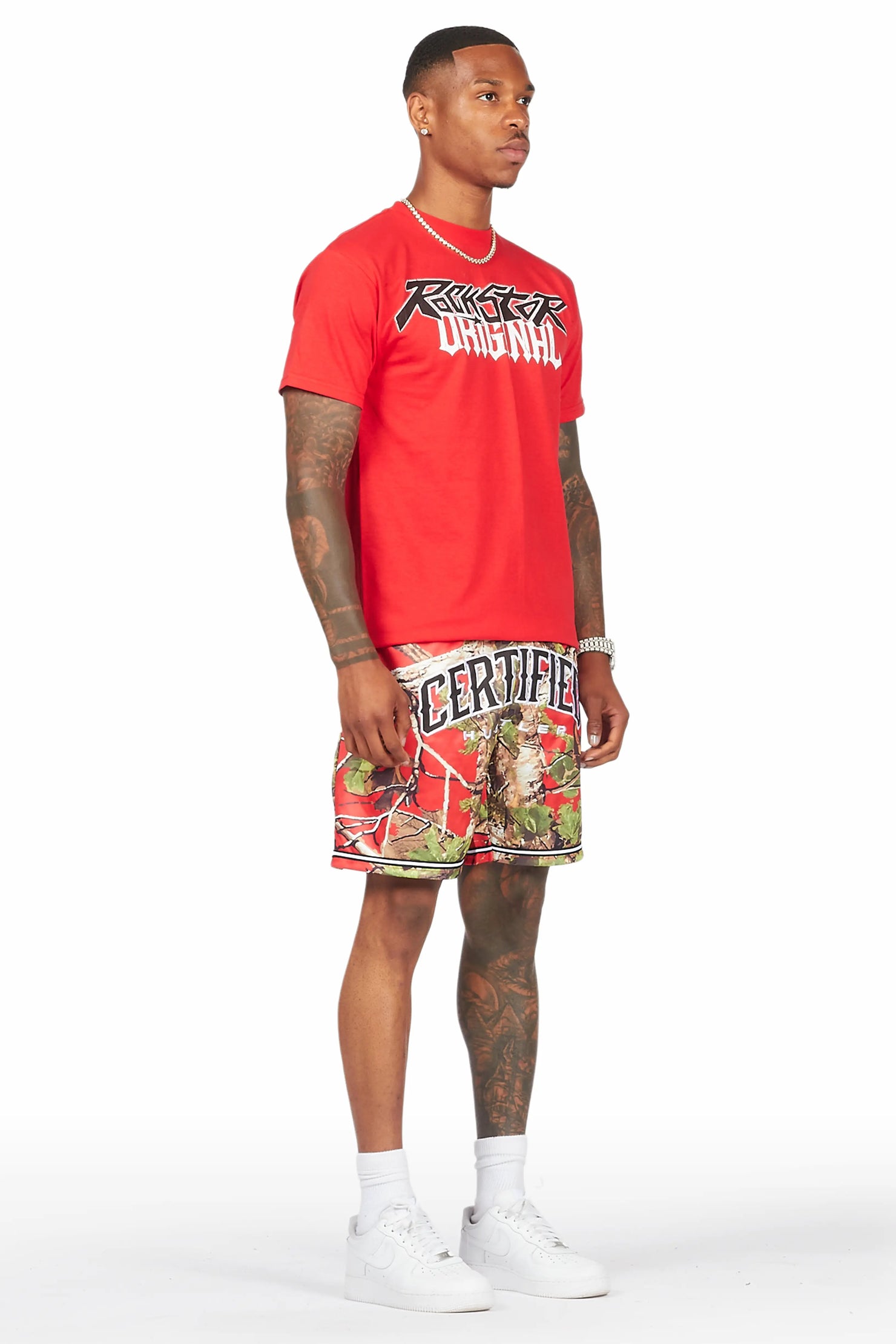 Ceri Red Graphic Short