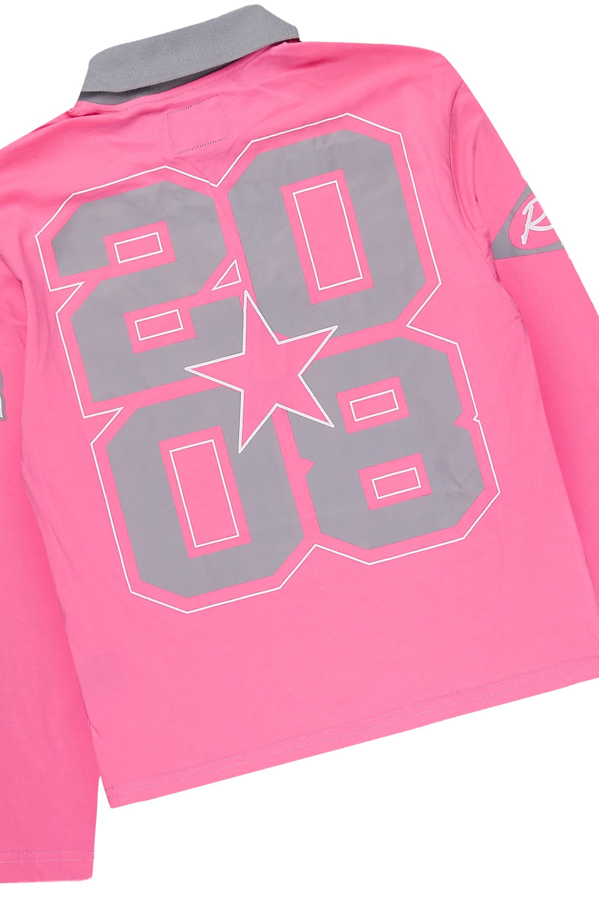 Girls Versenya Bubblegum/Grey Long Sleeve Polo Track Set