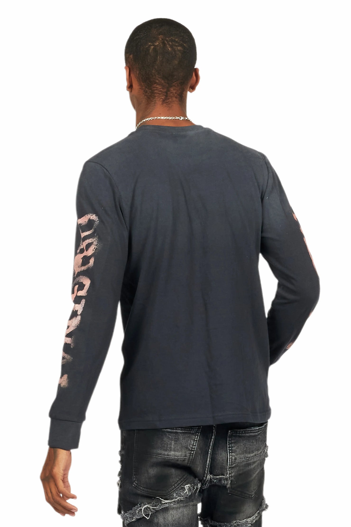 Panos Black Long Sleeve Graphic T-Shirt