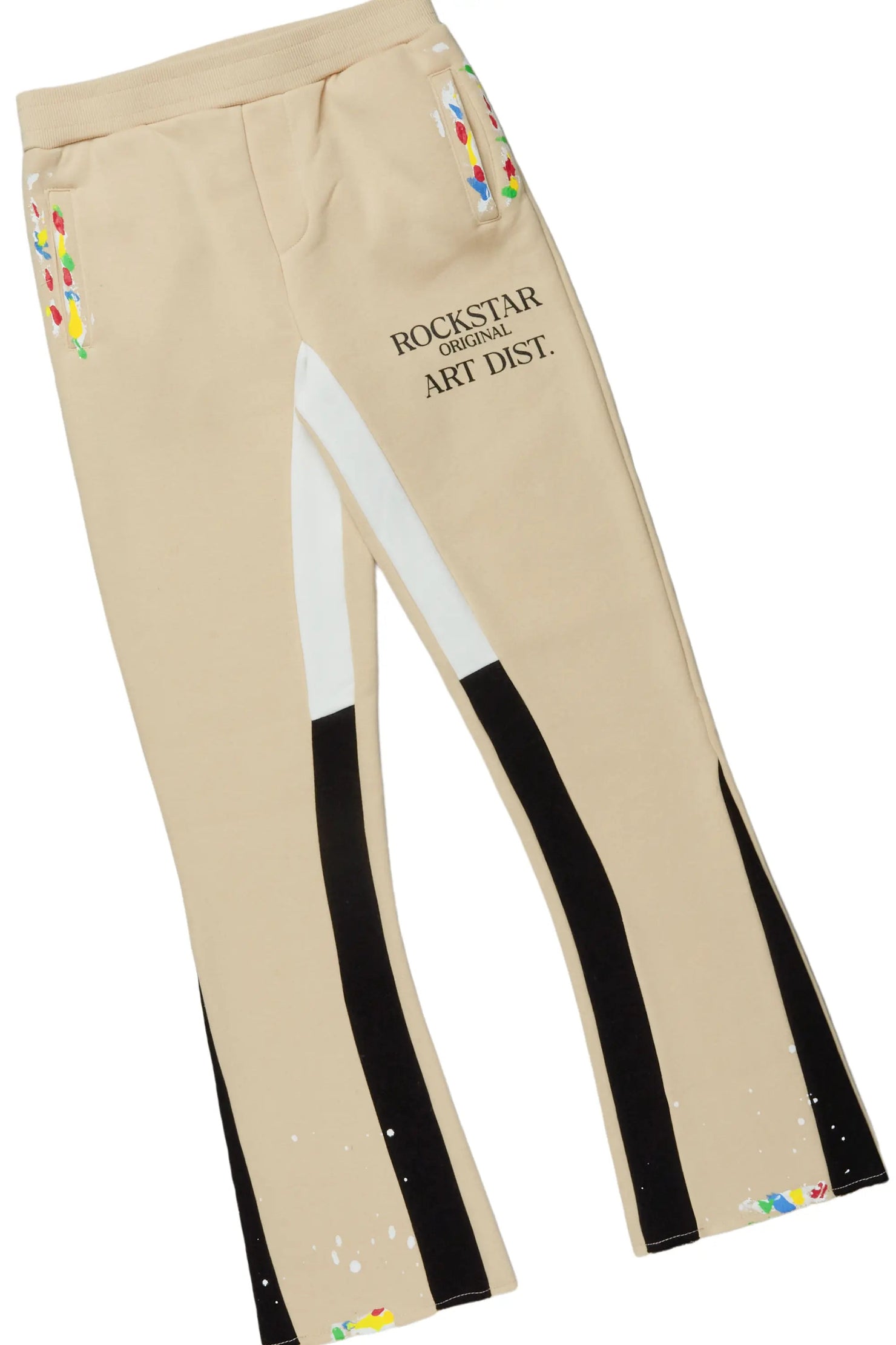 Girls Zenny Beige Stacked Pant Set