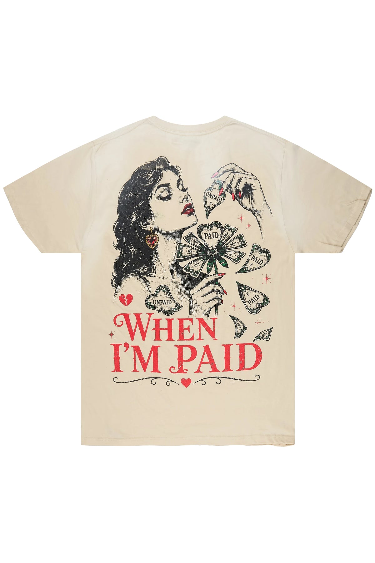 Jalen Beige Oversized Graphic T-Shirt