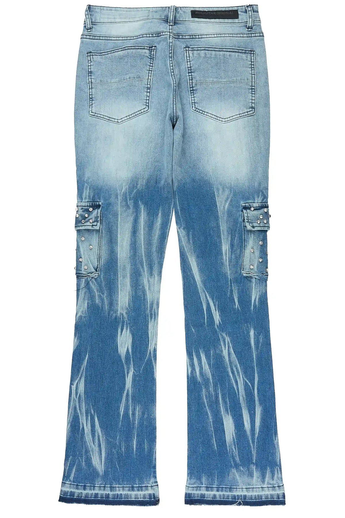 Arman Blue Rhinestone Stacked Fit Jean
