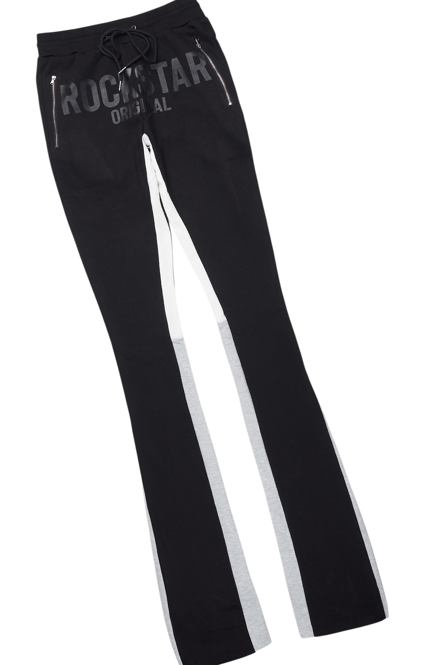 Sana Black T-Shirt/Stacked Track Pant Set