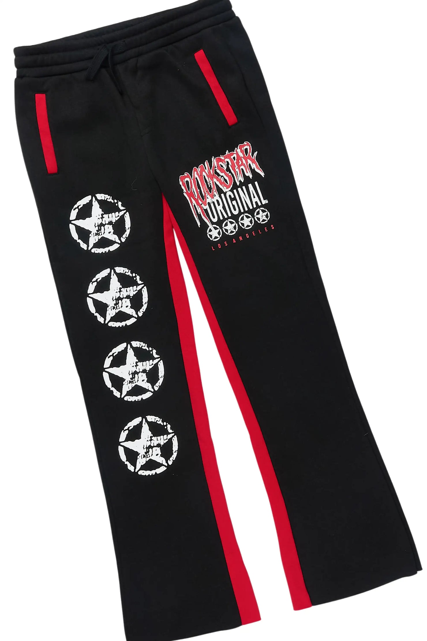 Boys Wizzurd Black Cut Off T-Shirt Stacked Pant Set