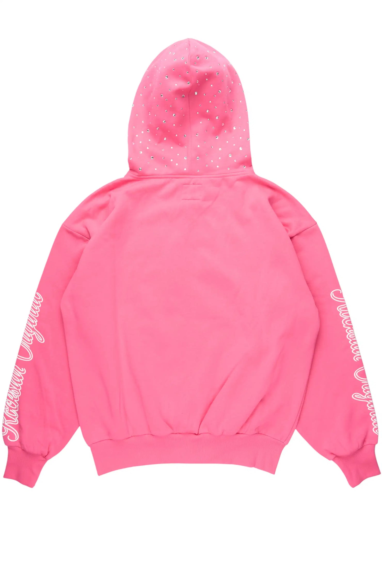 Alvina Pink Rhinestone Zip Up Hoodie