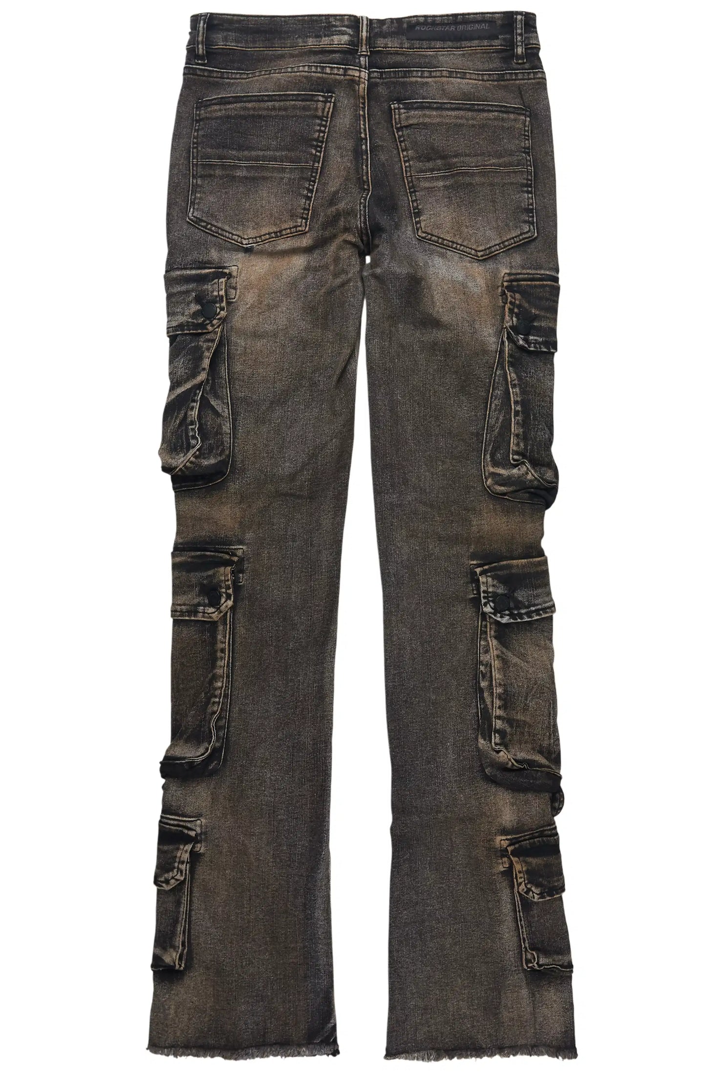 Cloudy Dark Grey Stacked Flare Jean