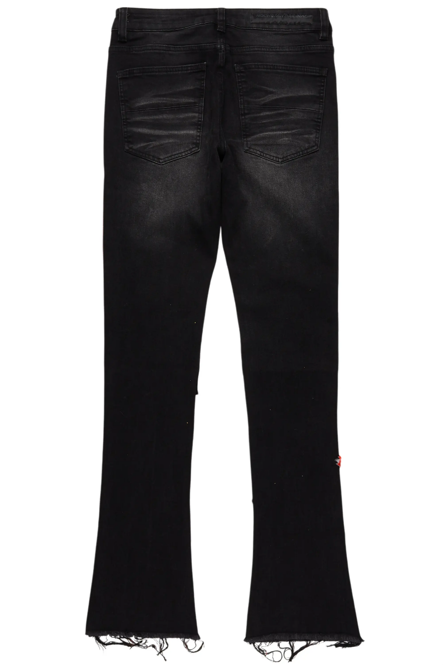 Valko Black/Orange Roller Paint Stacked Flare Jean