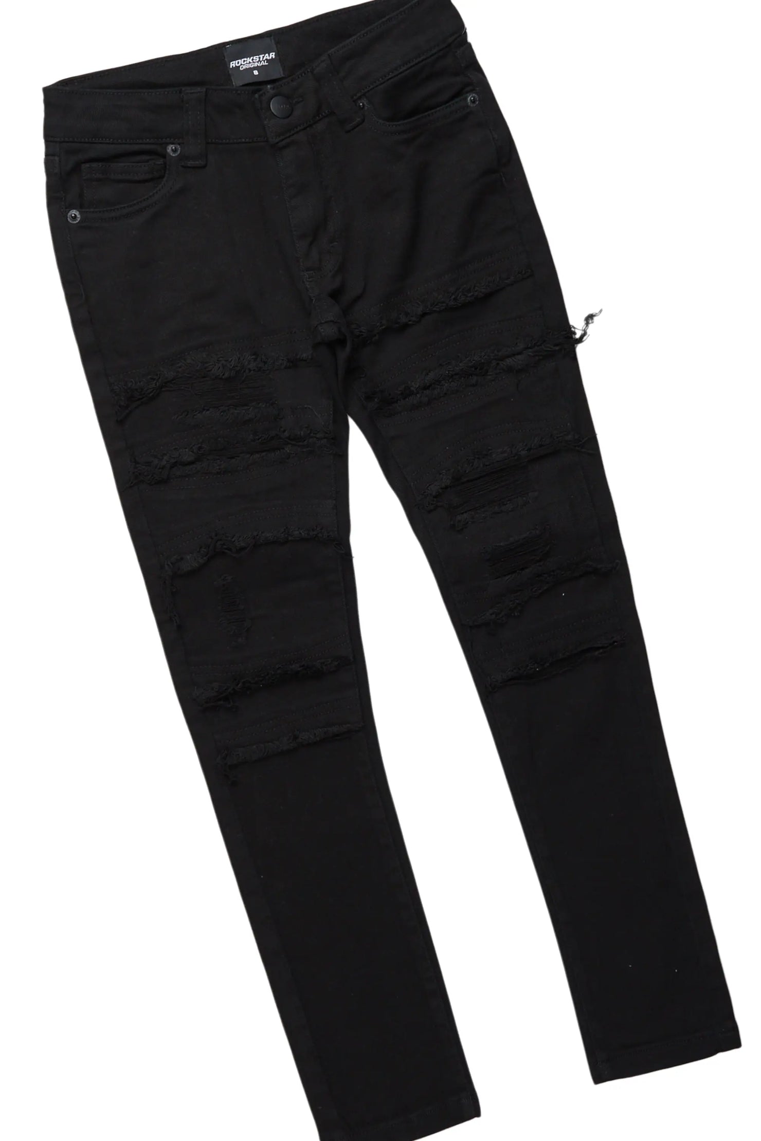 Boys Zaci Red/Black T-Shirt/Frayed Jean Set