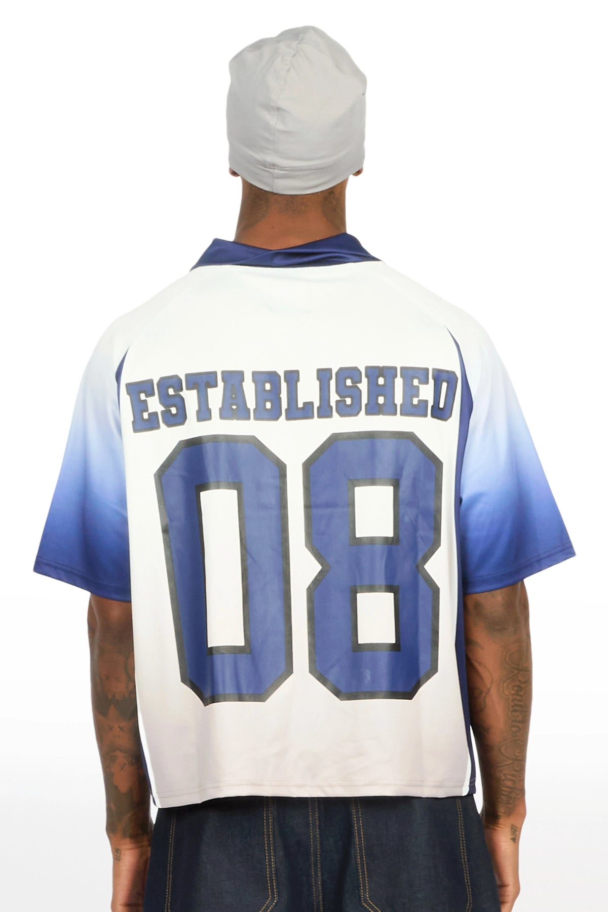 Ricco Blue/White World Soccer Inspired Graphic Jersey
