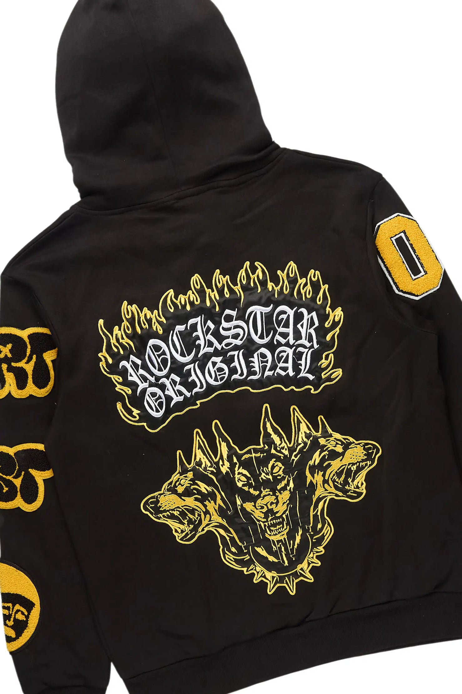 Leslaw Black Zip Up Hoodie Stacked Track Set