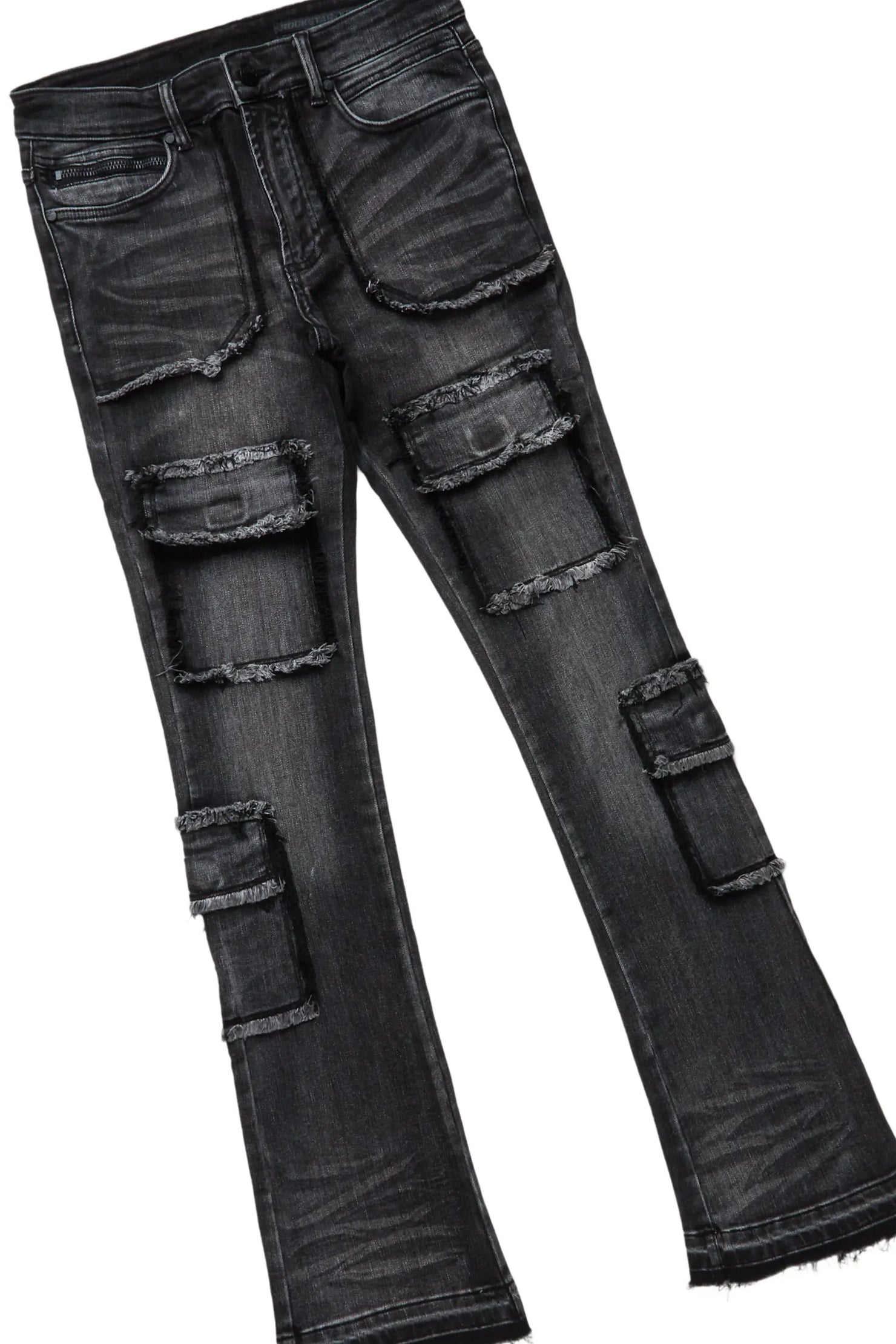 Sana Black Hoodie/Stacked Flare Jean Bundle