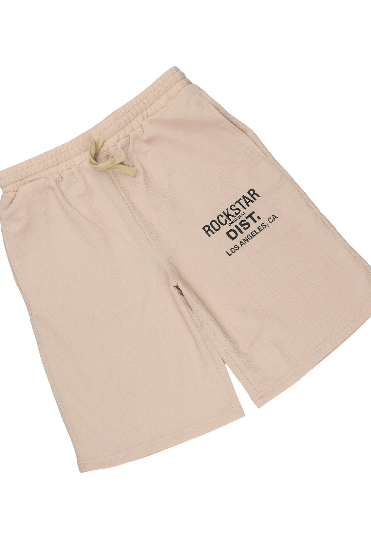 Boys Kason Beige Button Down Shirt/Short Set