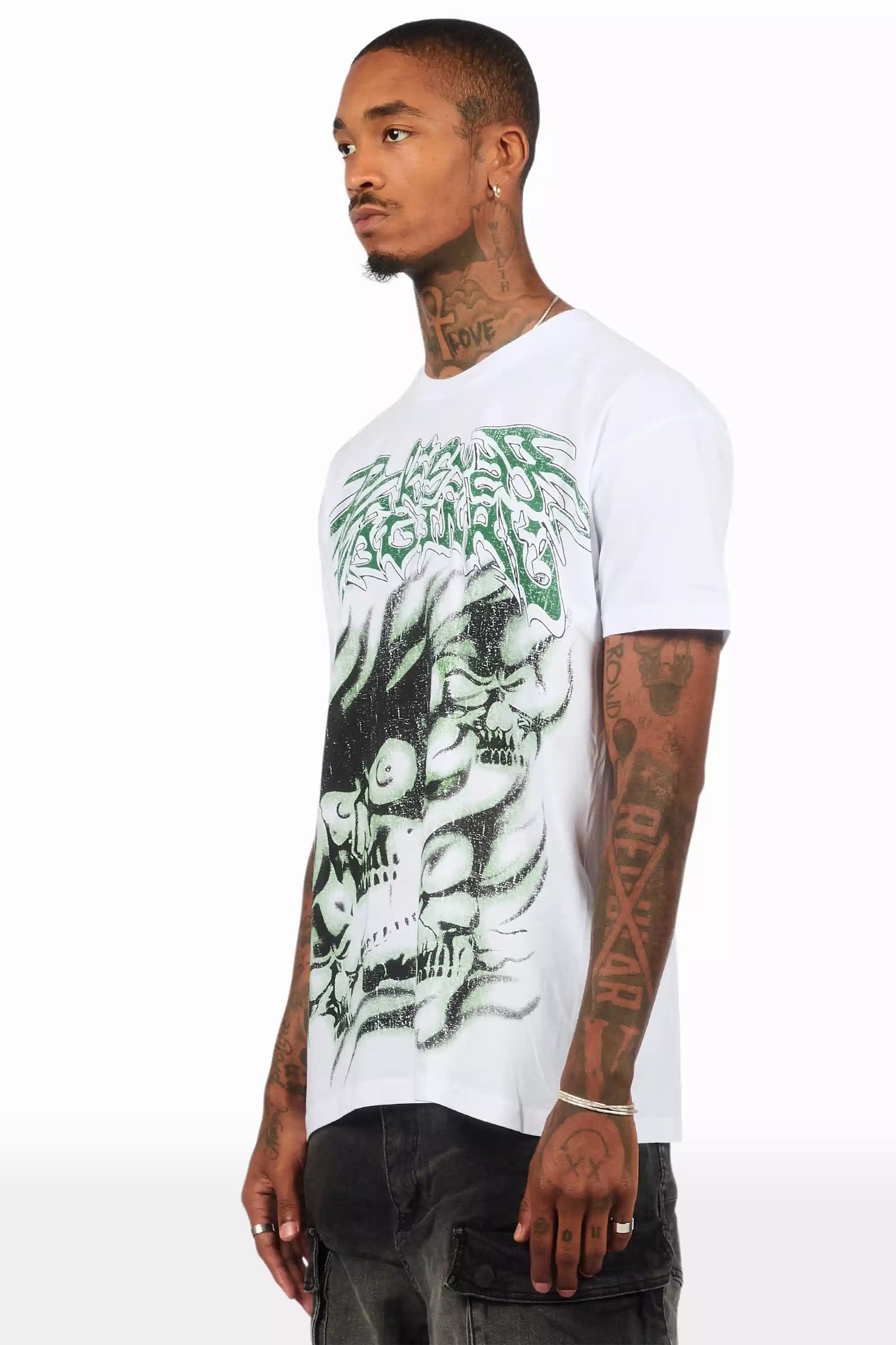 Schtupp White Oversized Graphic T-Shirt