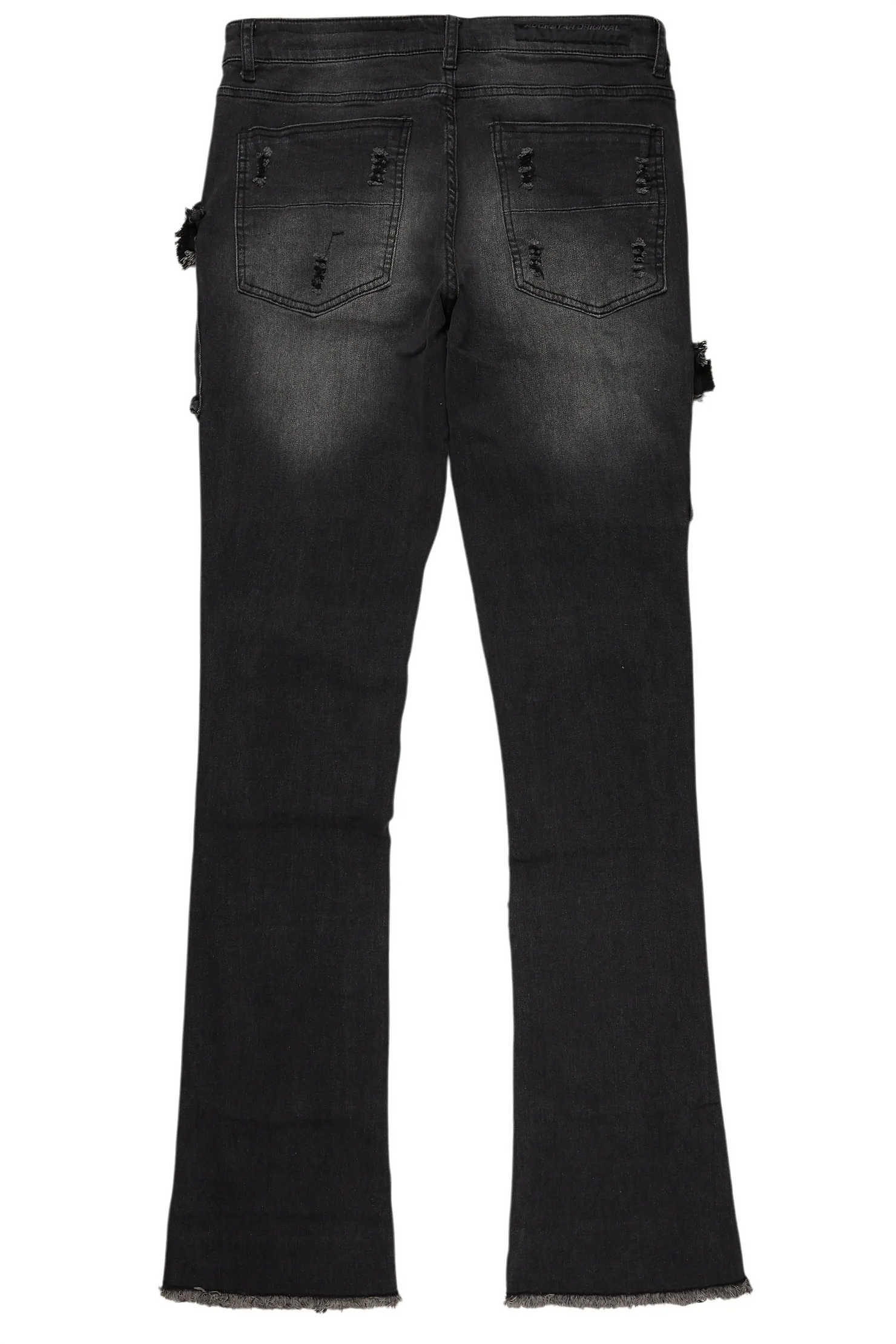 Orien Black Painter Stacked Flare Jean