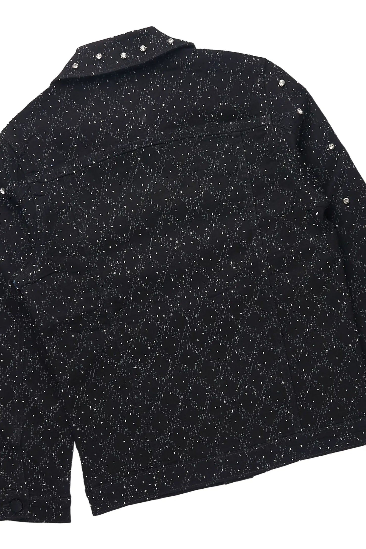Boys Sareka Black Rhinestone Denim Jacket & Sareka Stacked Jean Set