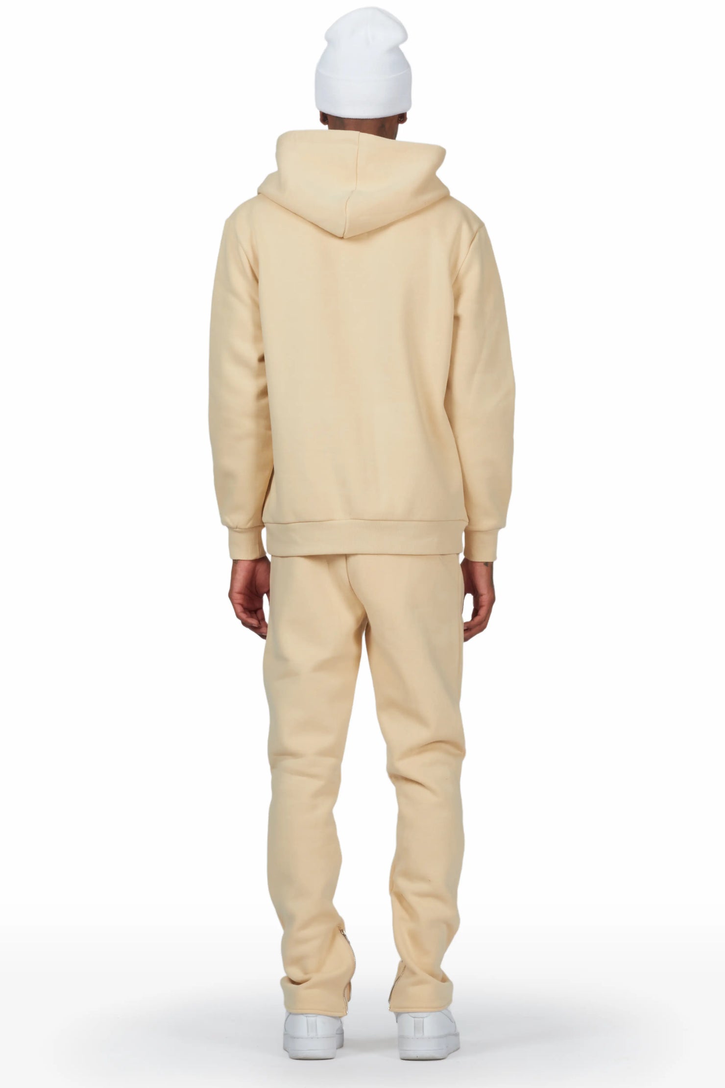 Thierry Beige Hoodie Slim Fit Track Set