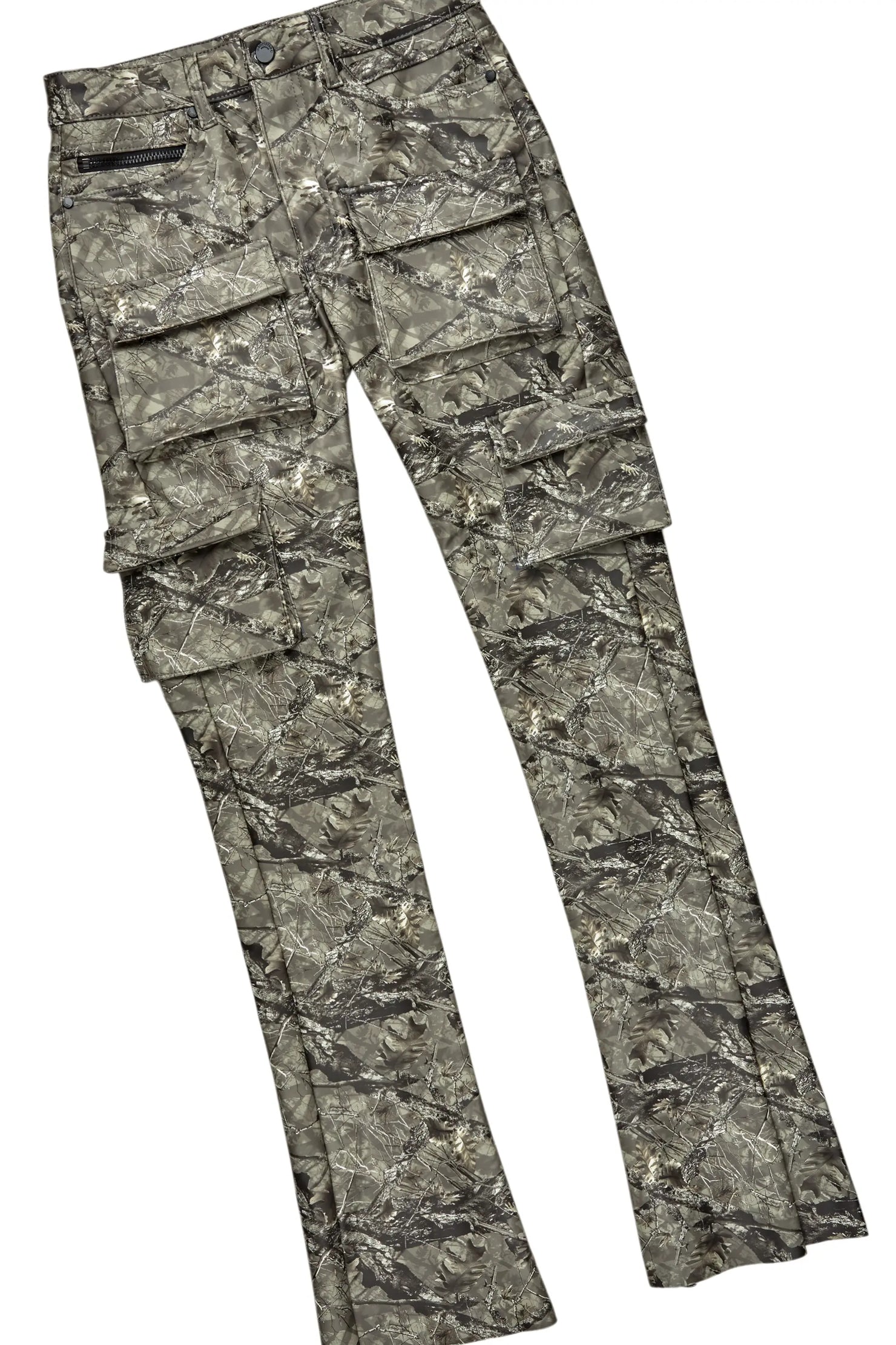 Lake Khaki Hoodie/Stacked Flare PU Jean Bundle