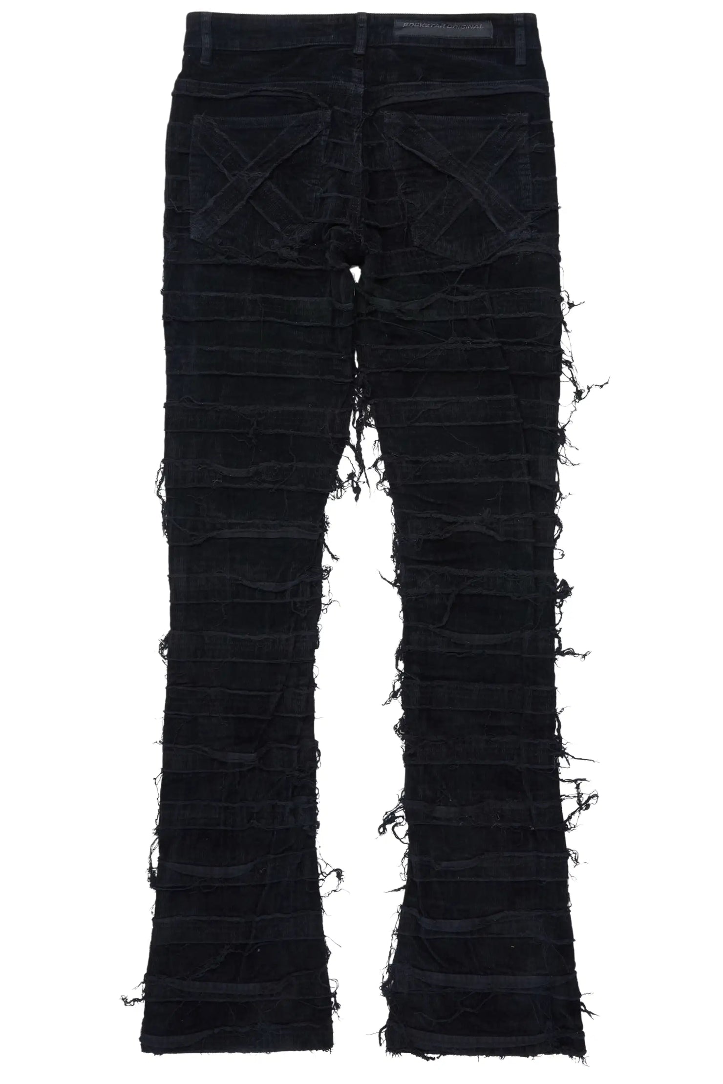 Garson Black Painter Stacked Flare Corduroy Pant