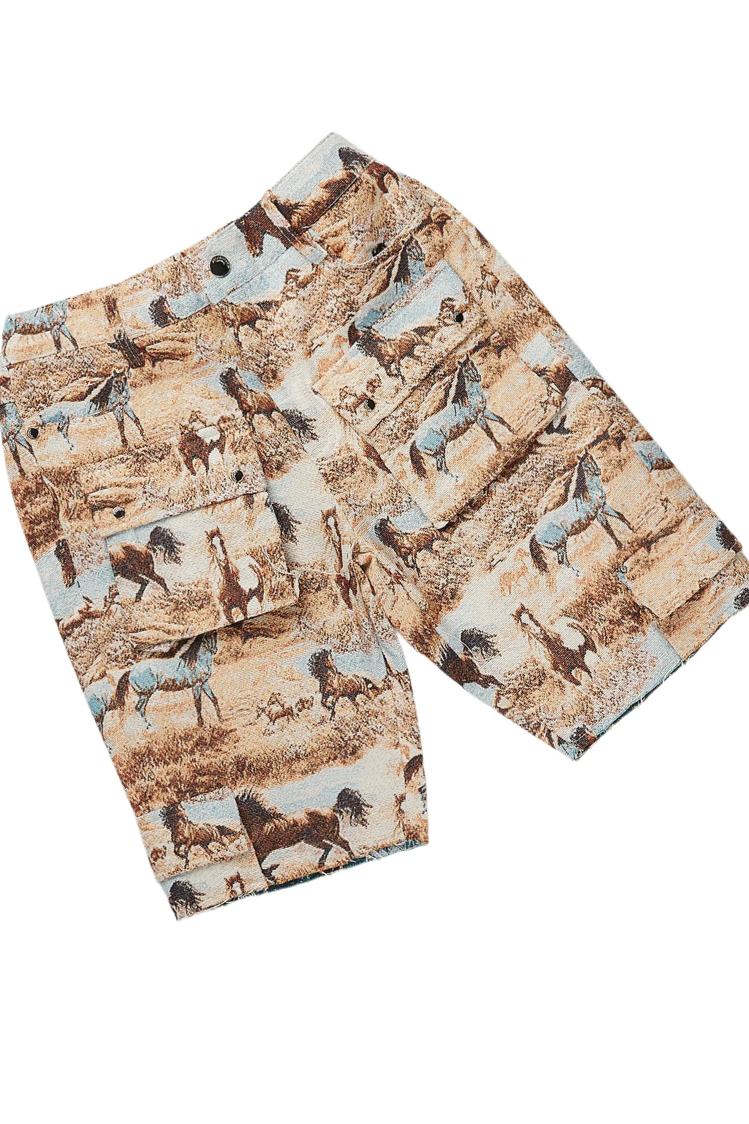 Denea White/Beige T-Shirt Short Set