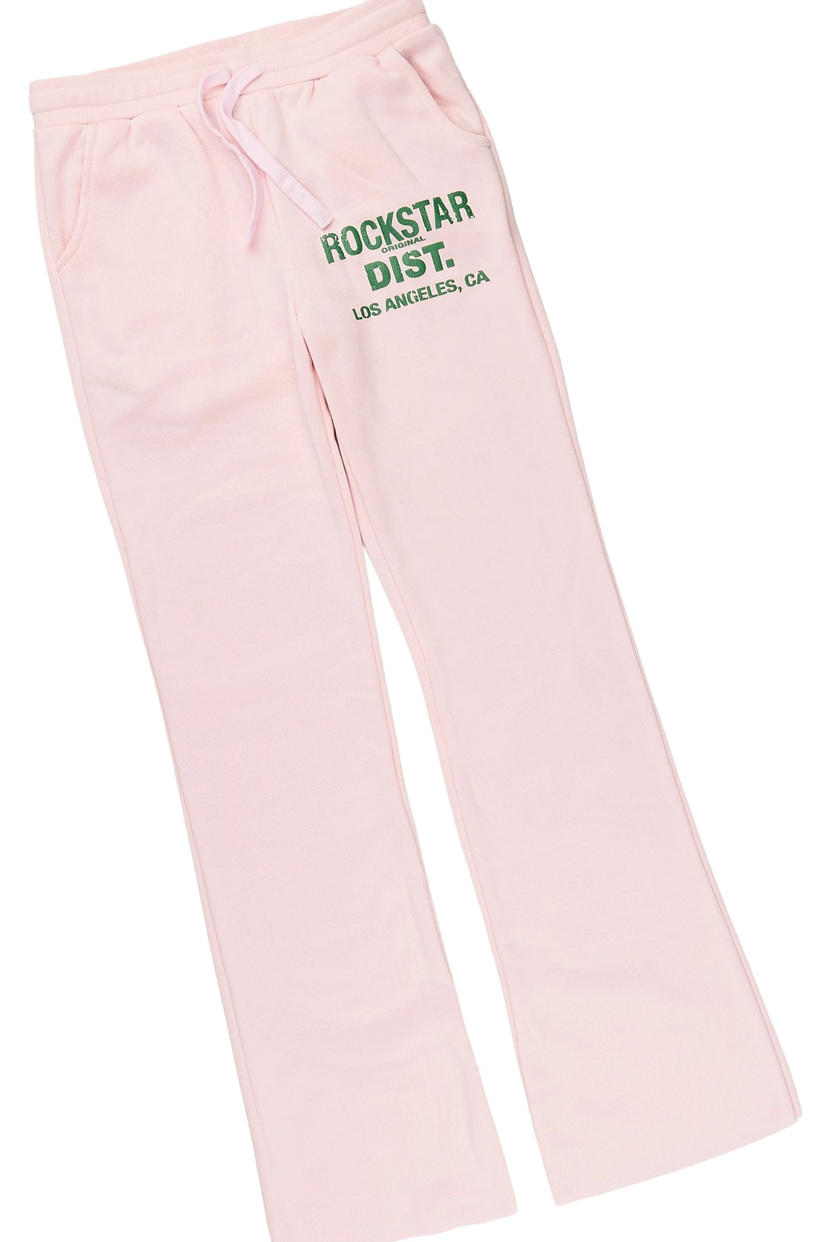Girls Dalasia Light Pink/Green Hoodie/Stacked Flare Track Set