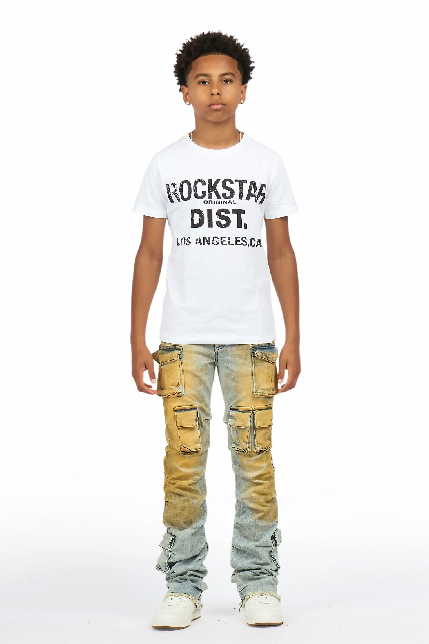 Boys Gentry Tint Light Blue Stacked Flare Jean