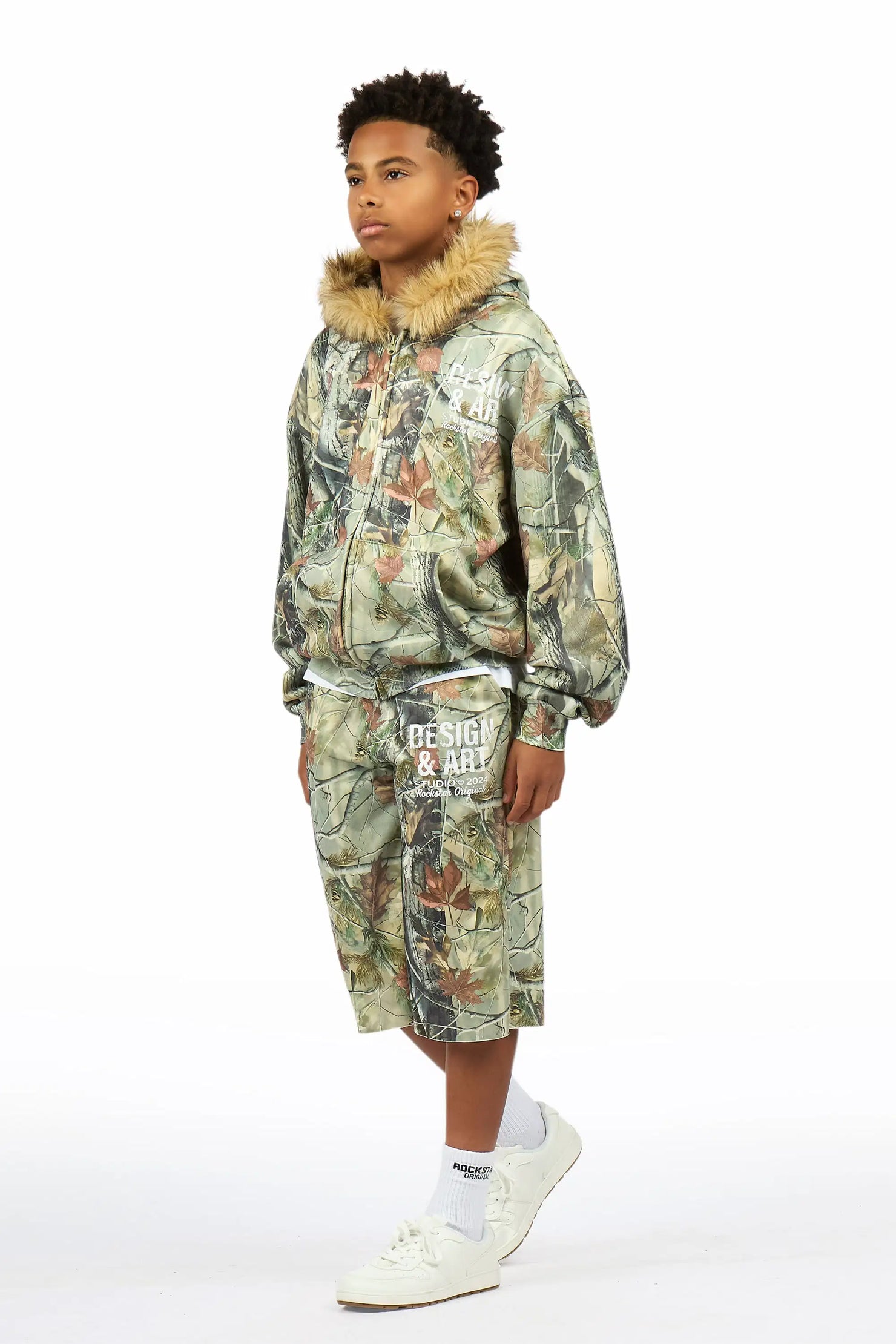 Boys Sid Tree Camo Jort Set