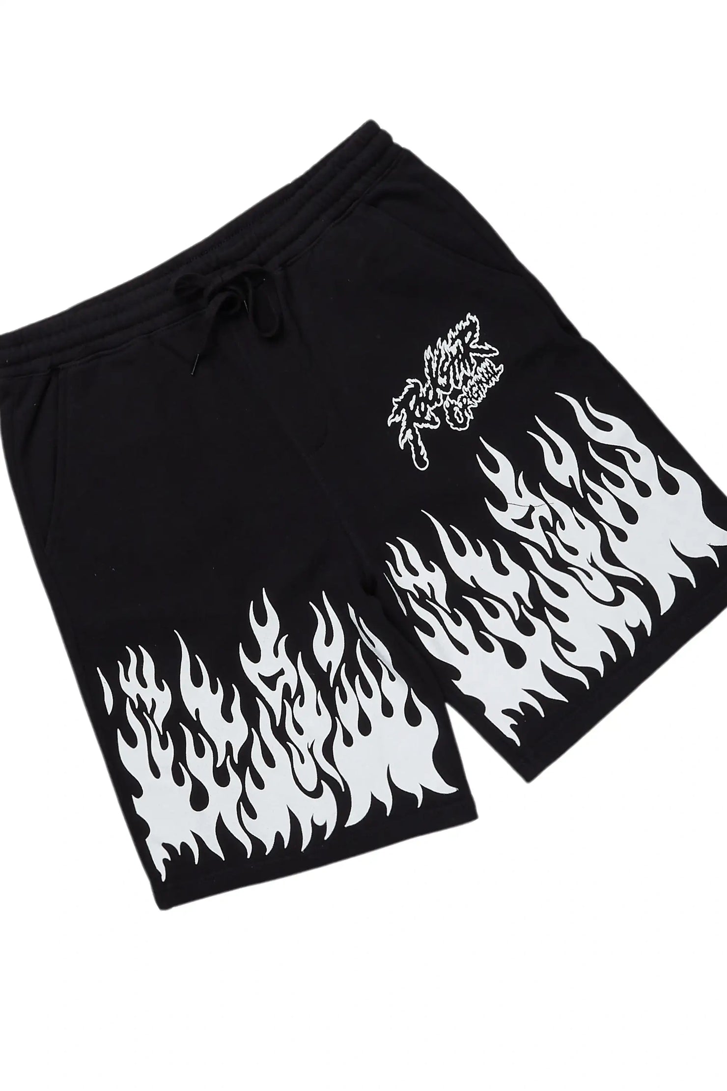 Bubble Black Cut Sleeve T-Shirt Short Set