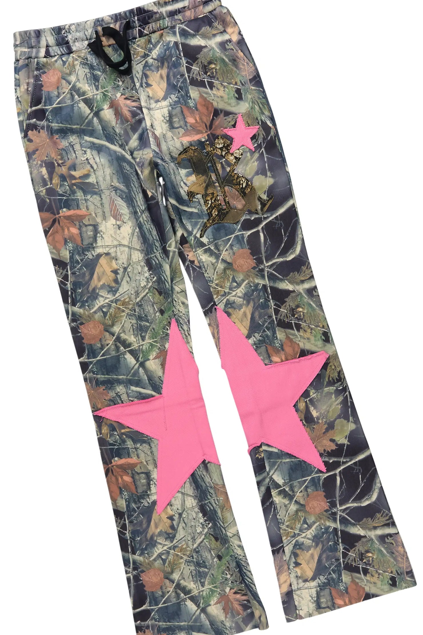 Girls Delgera White/Camo Long Sleeve T-Shirt Track Set