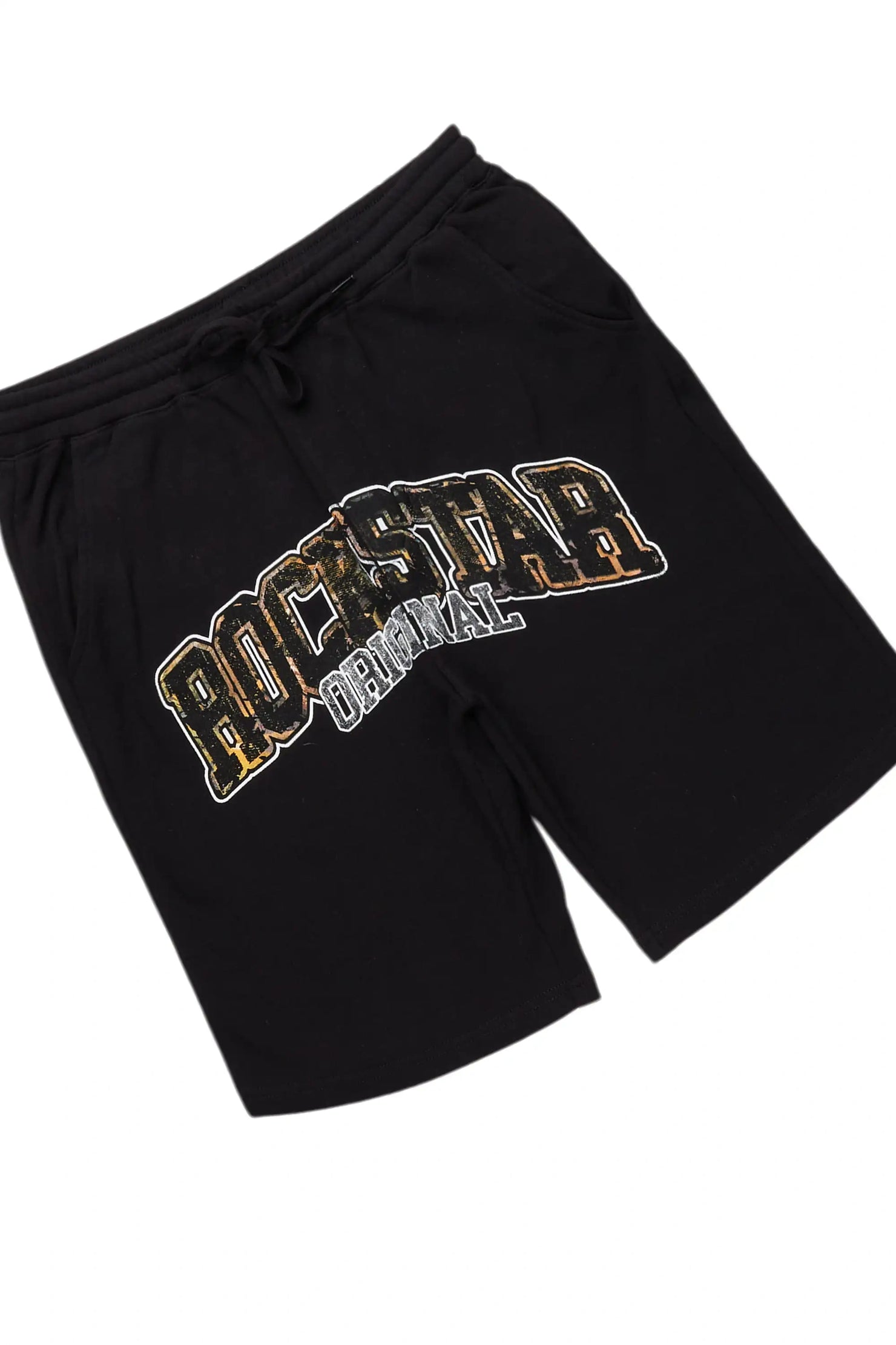 Fields Black Cut Sleeve T-Shirt Short Set
