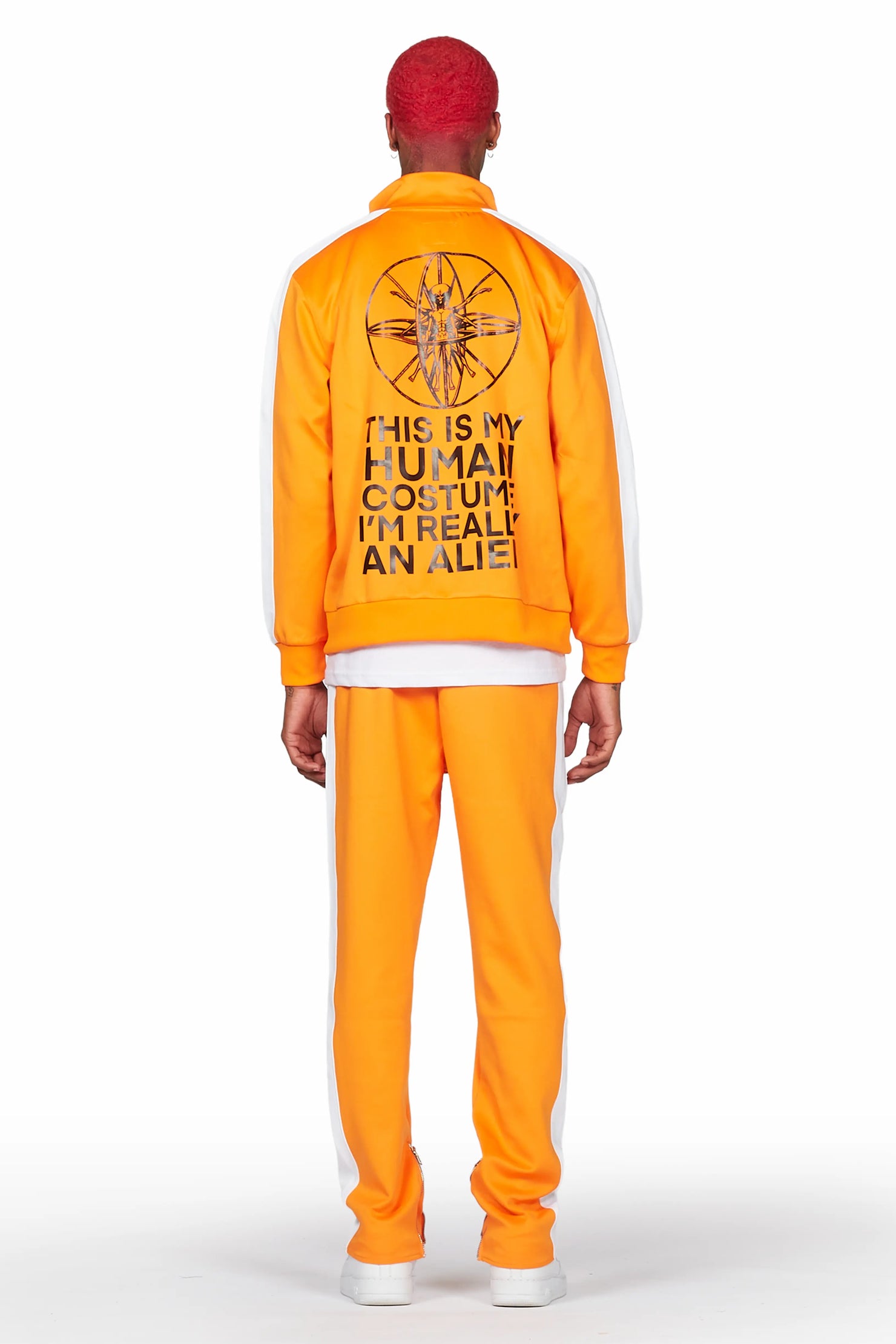 Yarden Orange Tricot Slim Fit Track Set