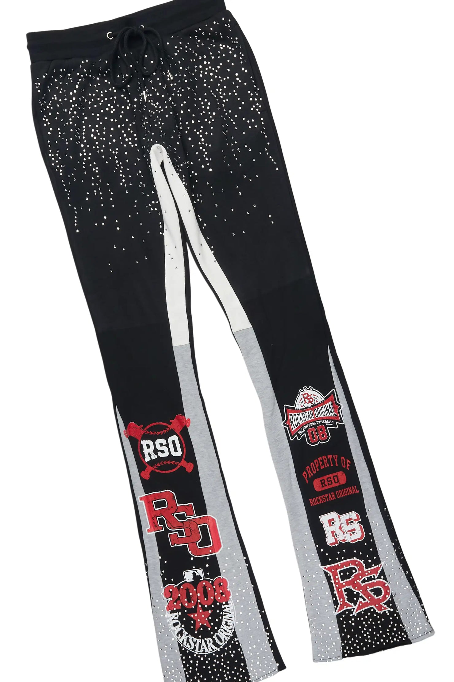 Mavrix Black Rhinestone Hoodie/Stacked Flare Track Set