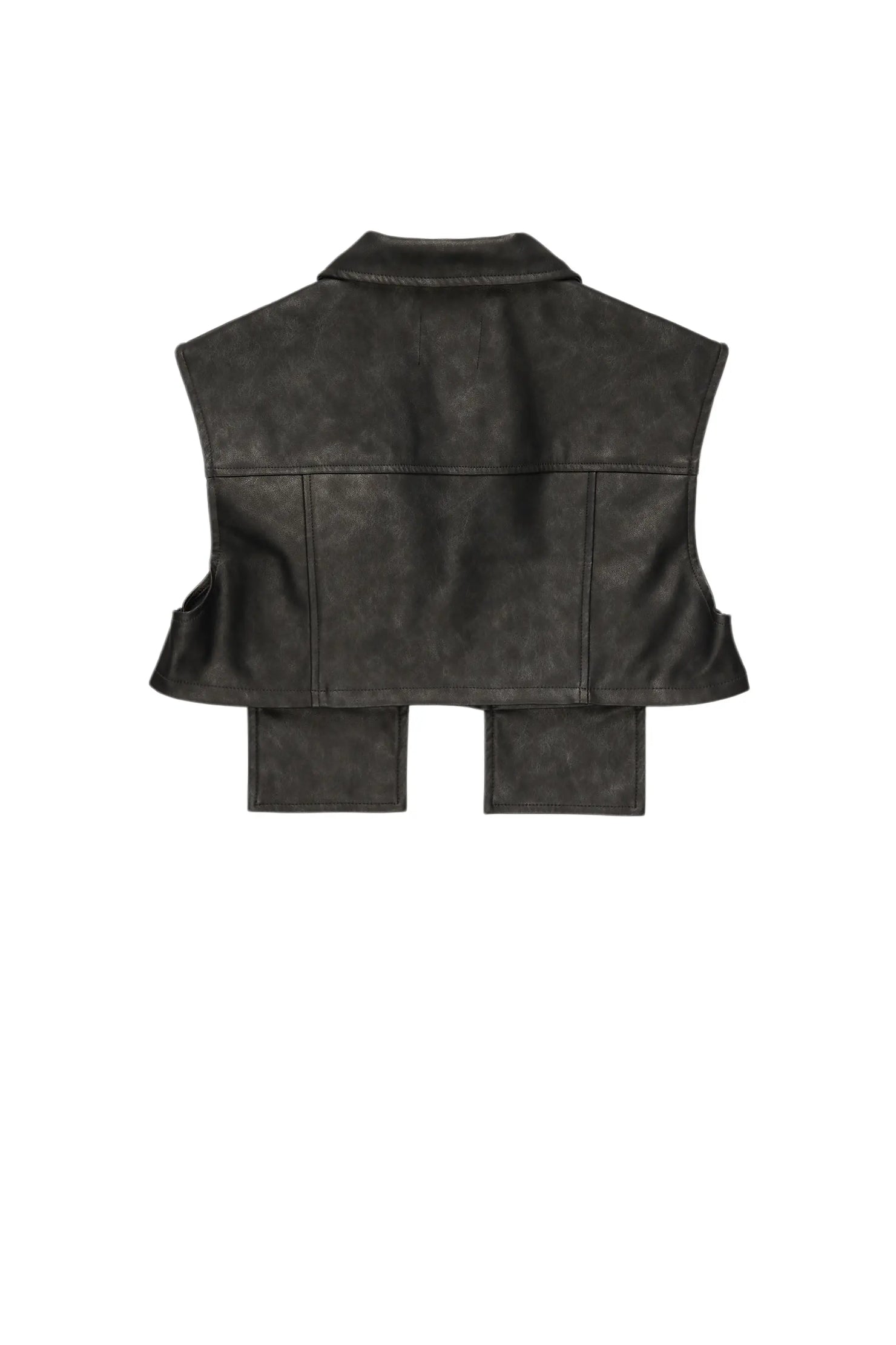 Kiedra Black Cargo Faux Leather Vest
