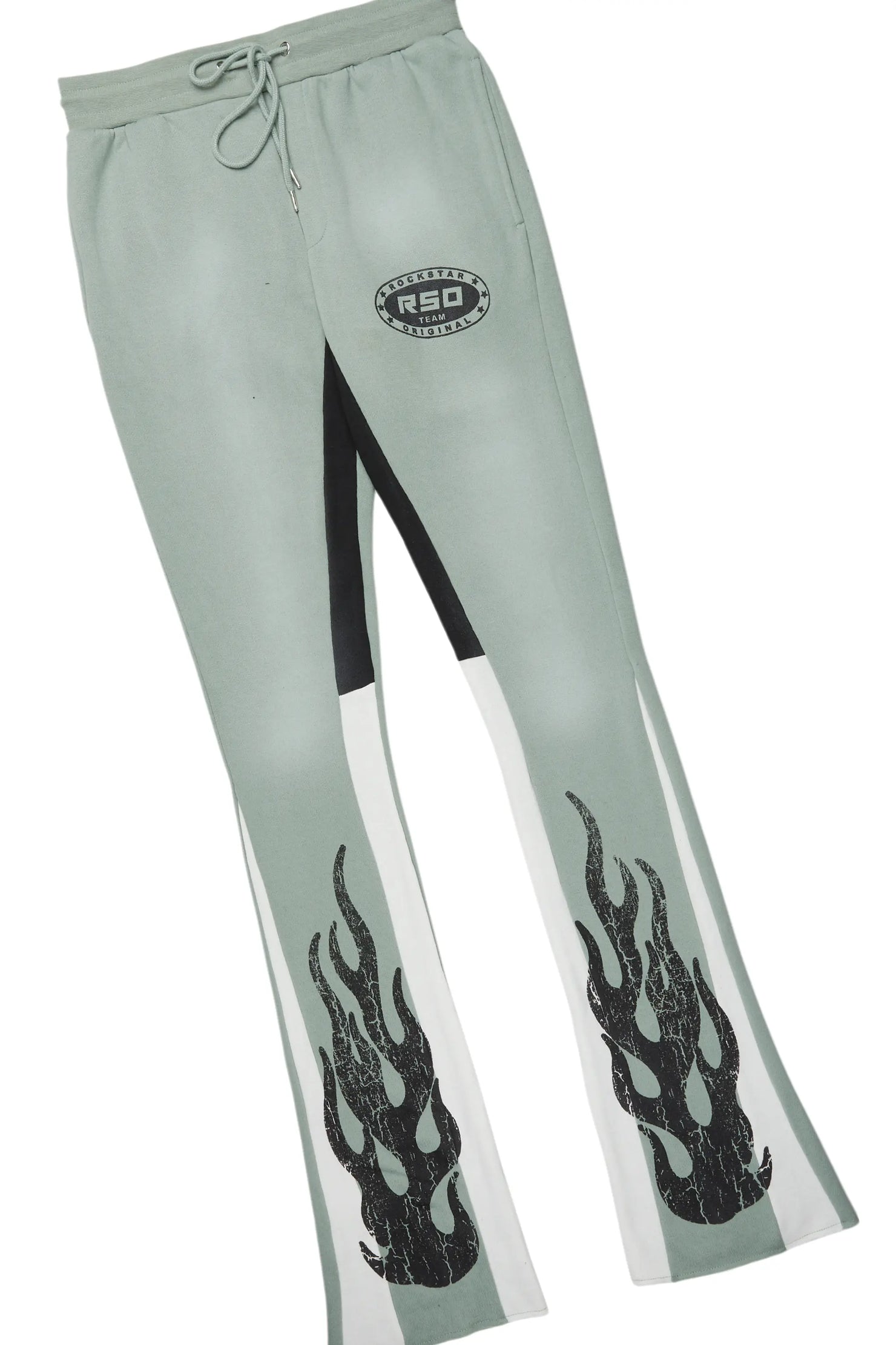 Amos Sage Stacked Flare Hoodie Track Set