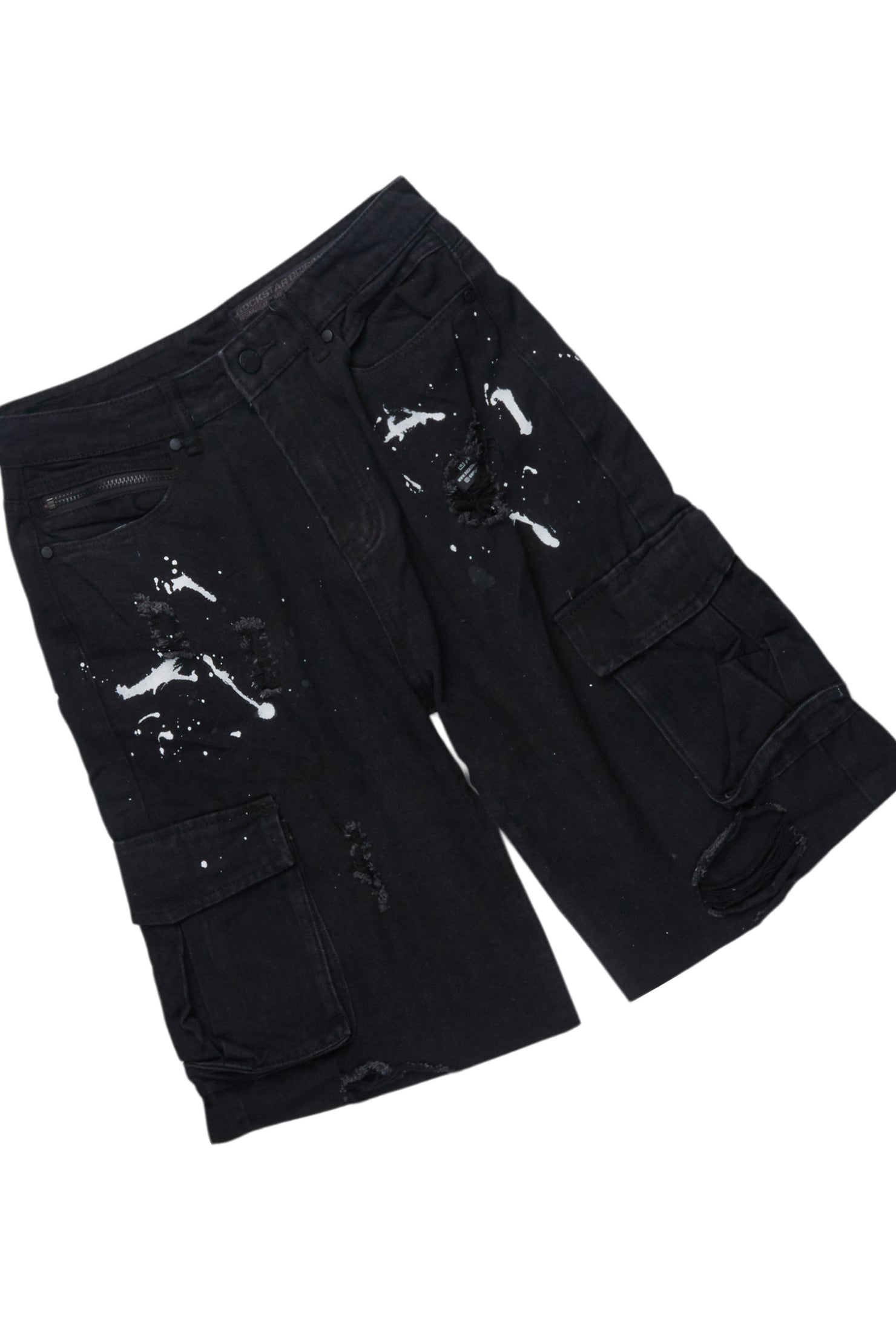 Bubble Black/White T-Shirt/Denim Short Set