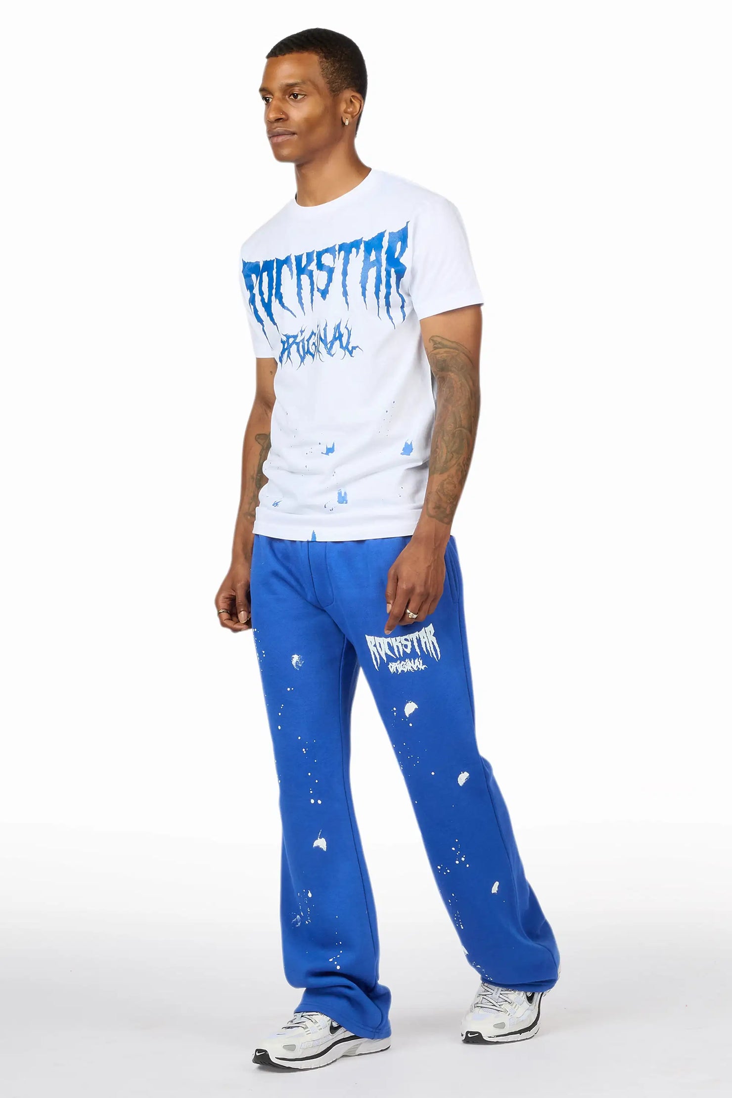 Twinkle White/Royal Blue T-Shirt/Relaxed Track Set