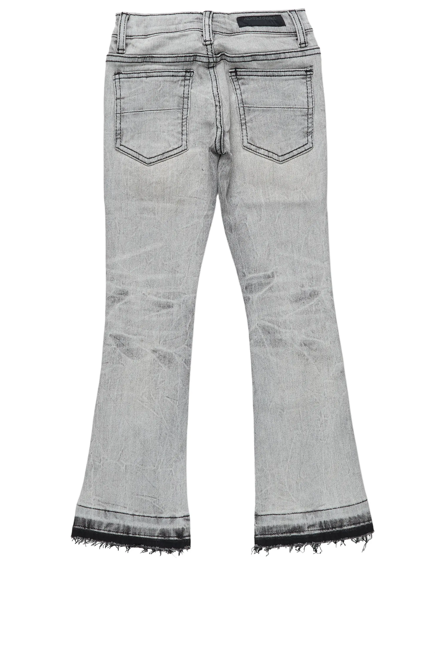 Boys Huxley Light Grey Super Stacked Flare Jean– Rockstar Original