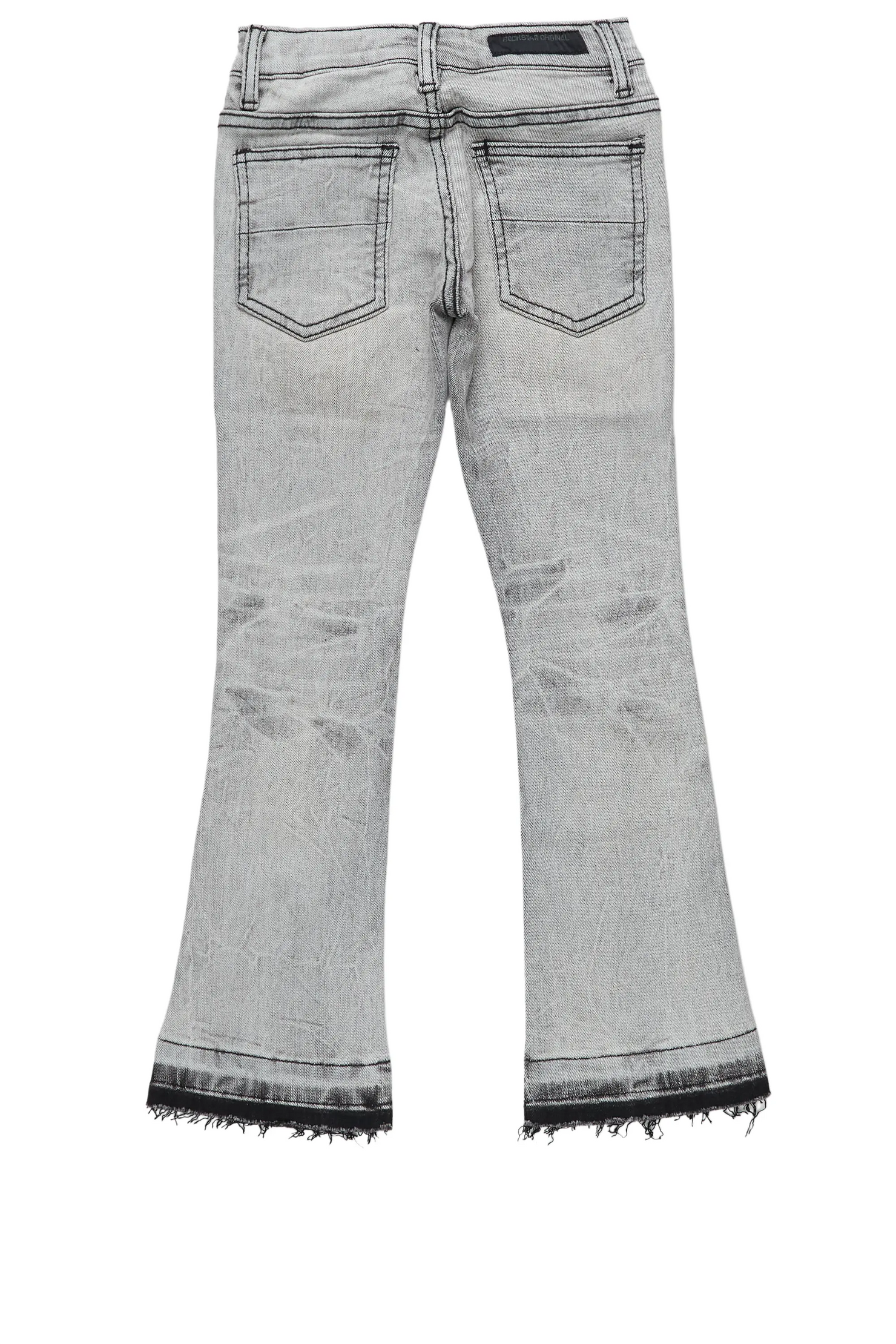 Boys Huxley Light Grey Super Stacked Flare Jean