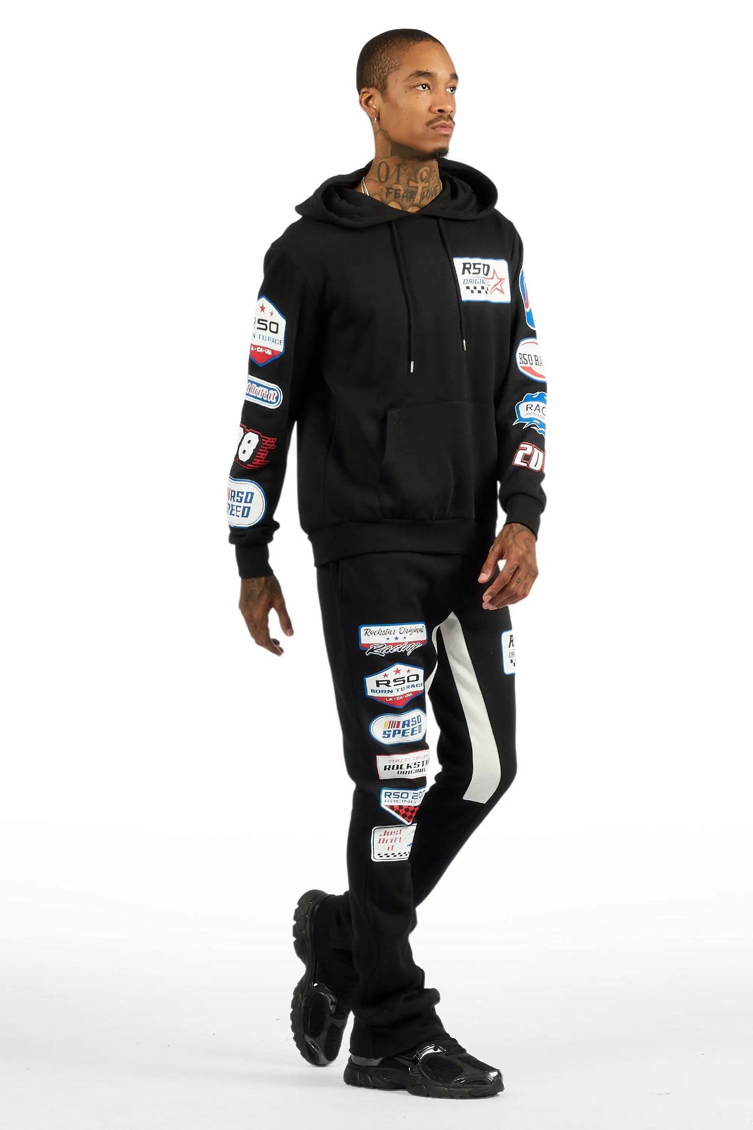 Komanda Black/Multi Hoodie/Stacked Flare Track Set