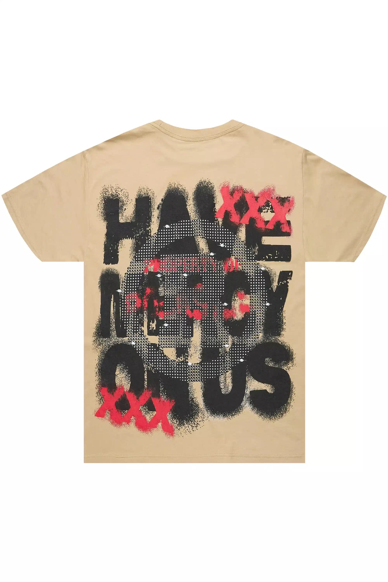 Kyo Beige/Black Oversized Graphic T-Shirt