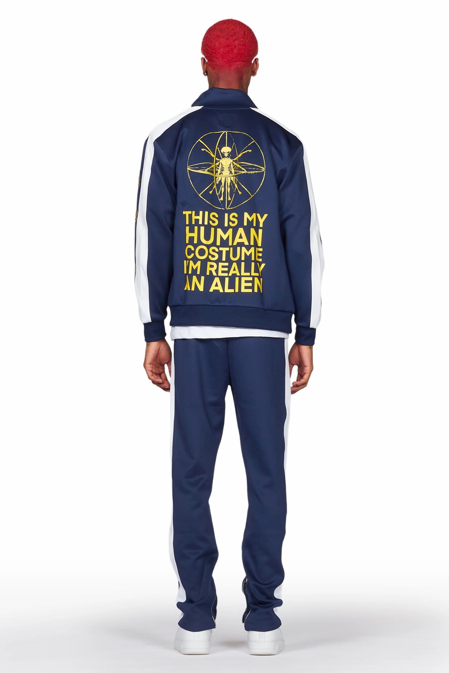 Yarden Navy Tricot Slim Fit Track Set