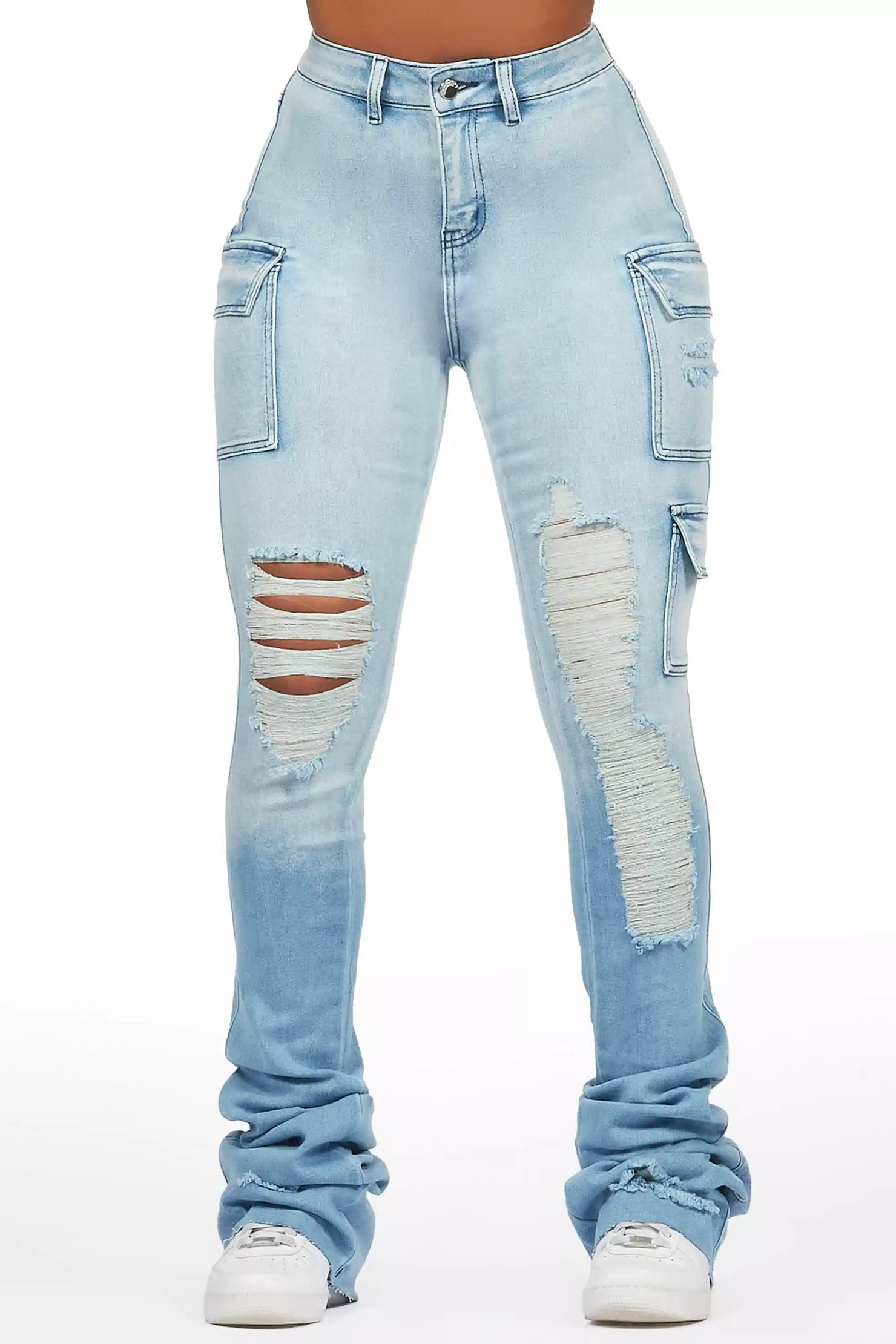 Latachie Black Tee & Vixen Light Wash Jean Set