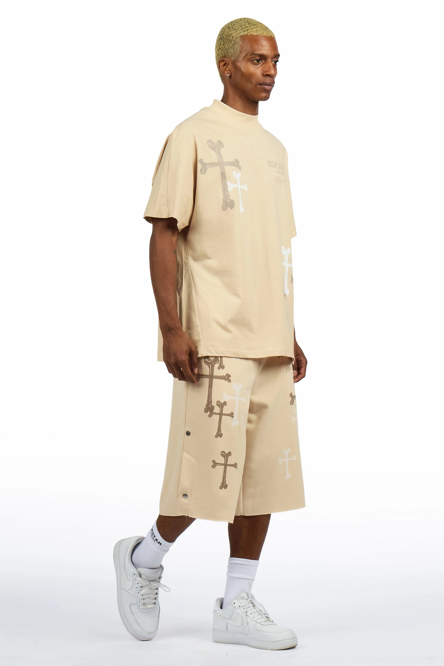 Roddy Beige T-Shirt/ Short Set