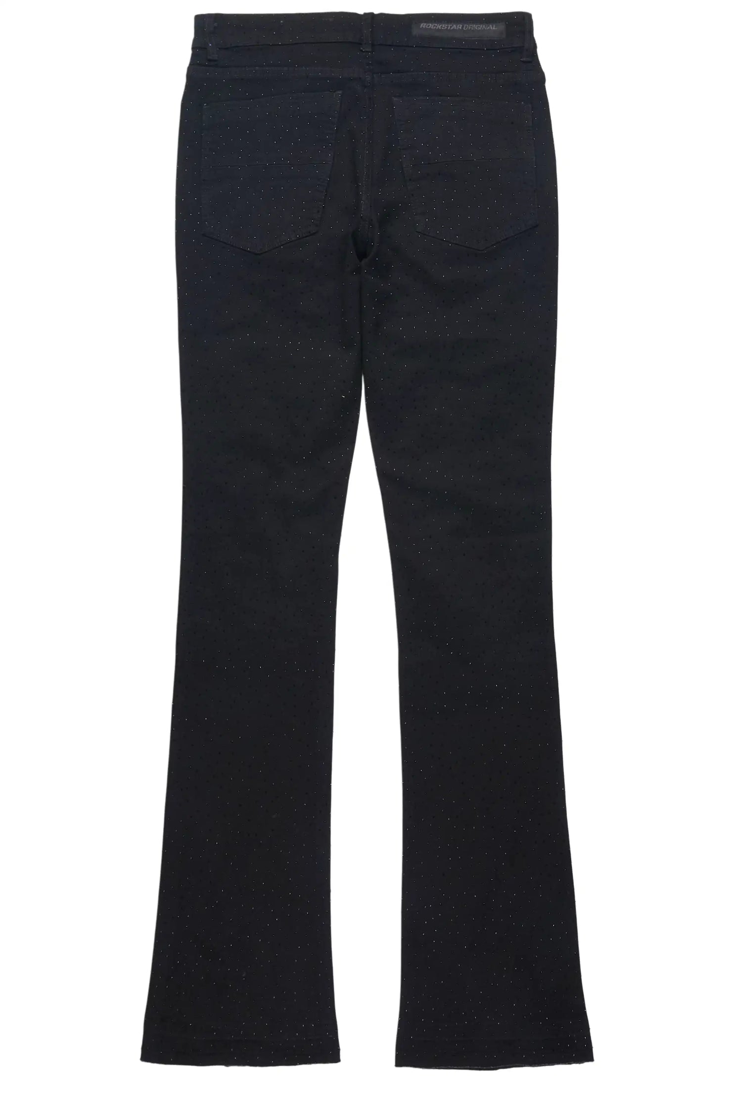 Perle Jet Black Pearl Stacked Flare Jean