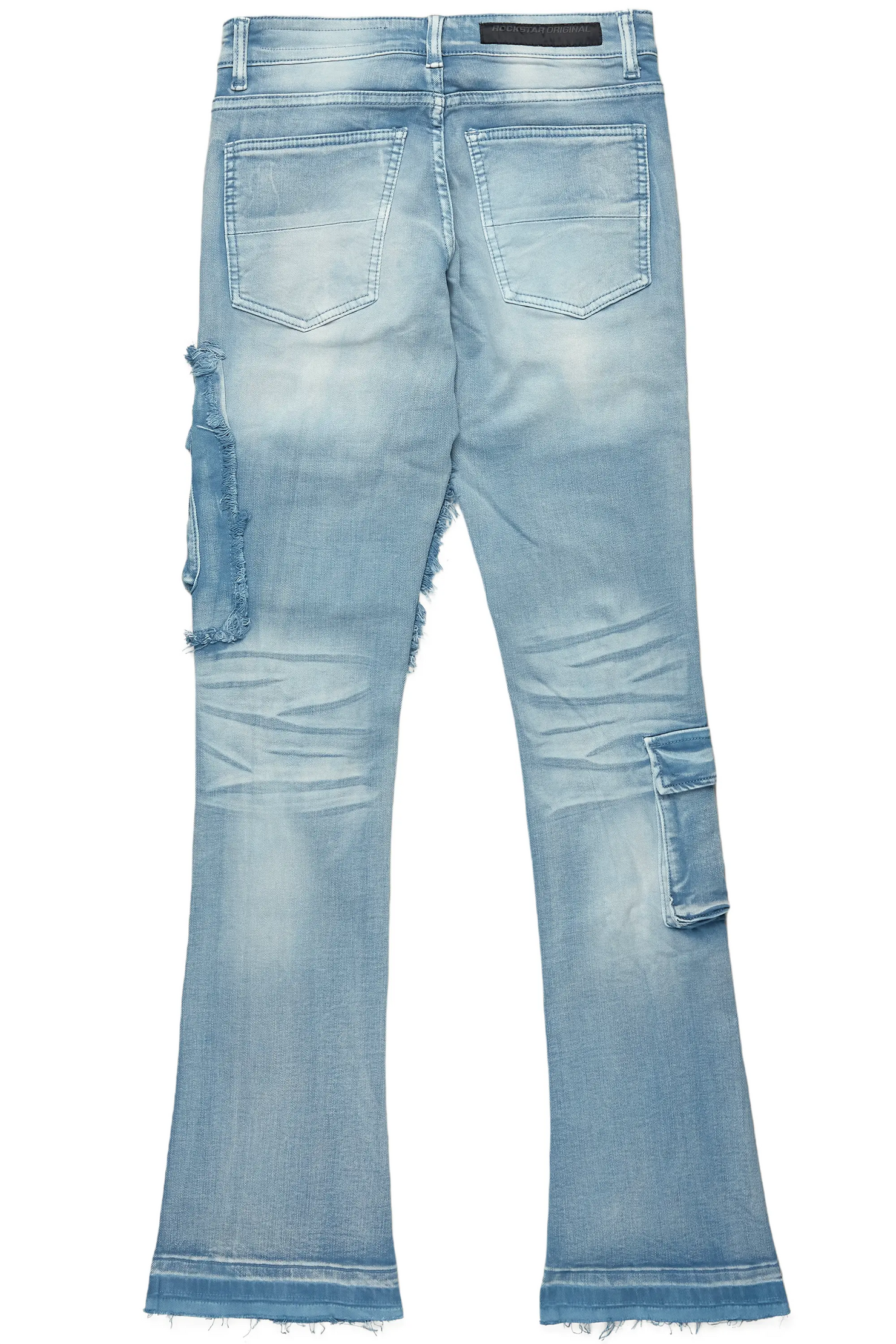 Zaxton Blue Stacked Flare Jean
