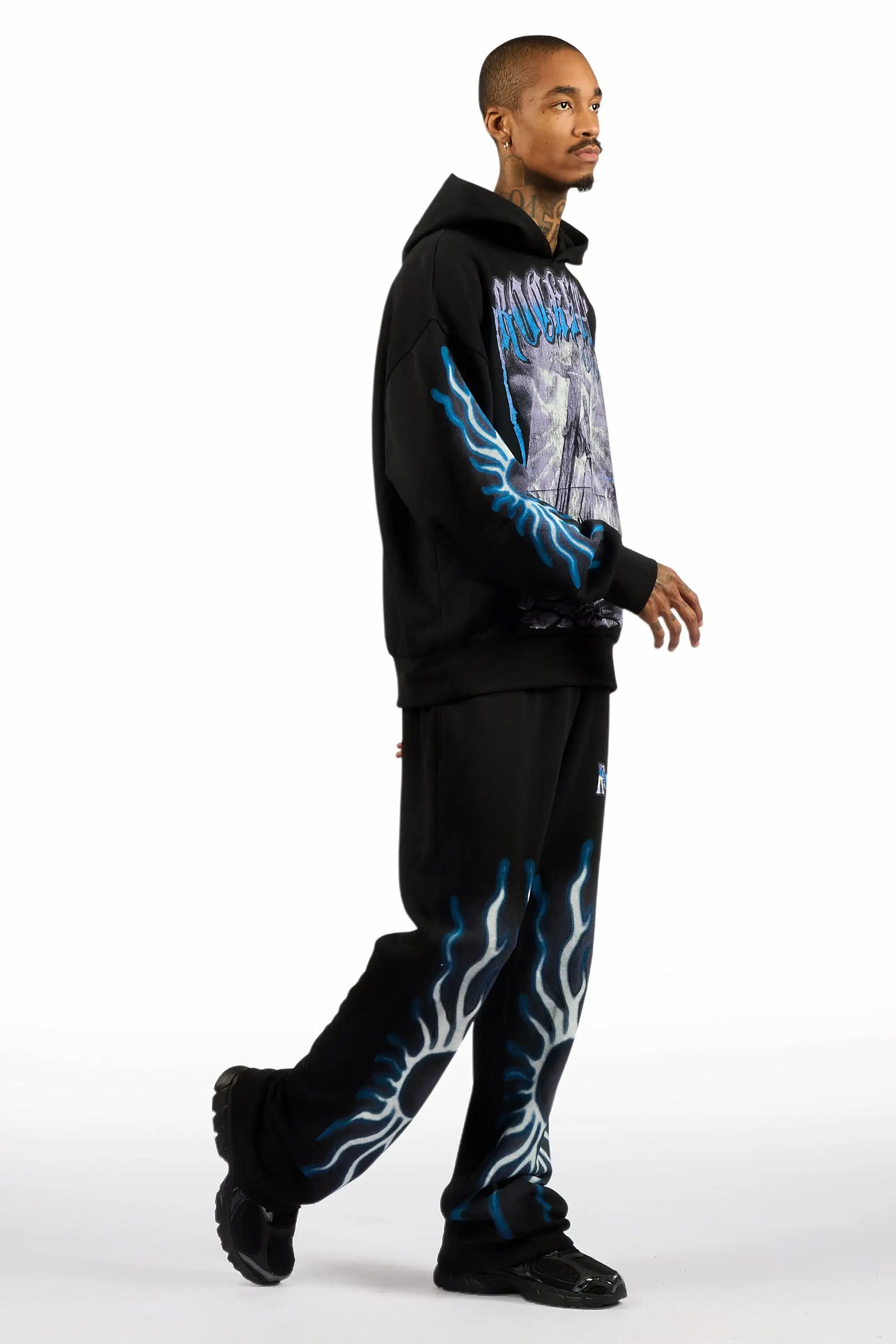 Blazer Black Hoodie/Baggy Pant Track Set